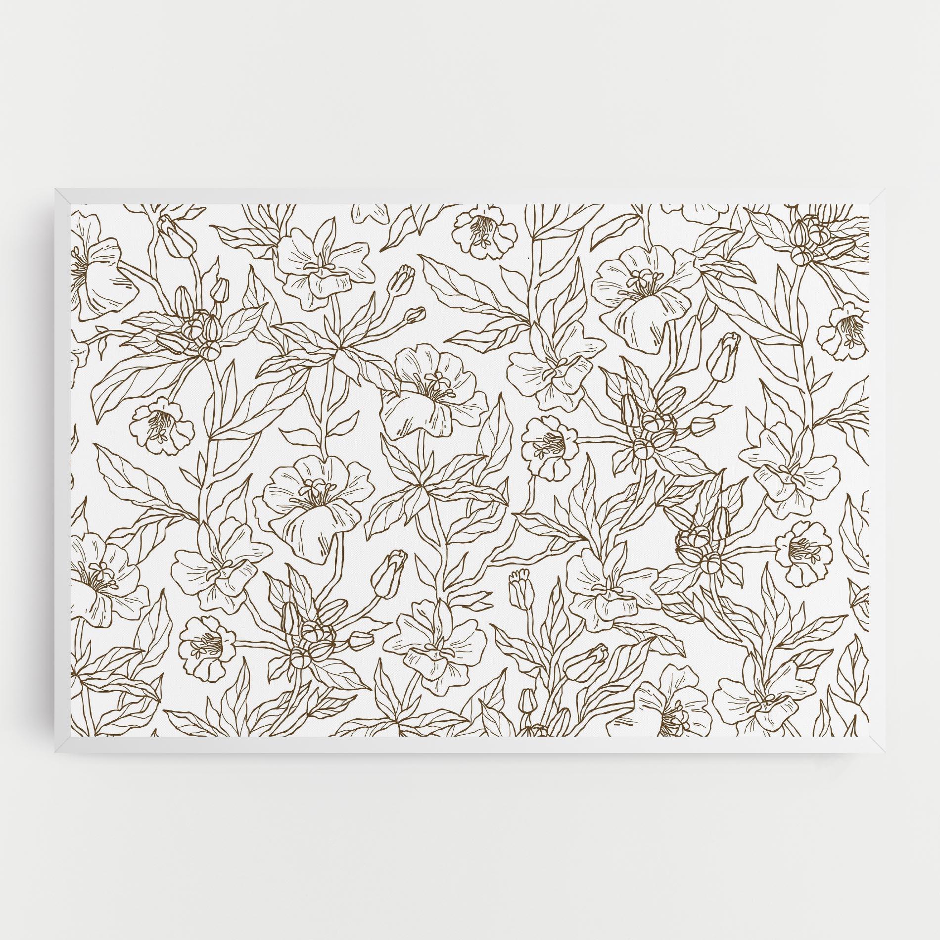 Leinwandbild Cream Line Flowers mockup 0
