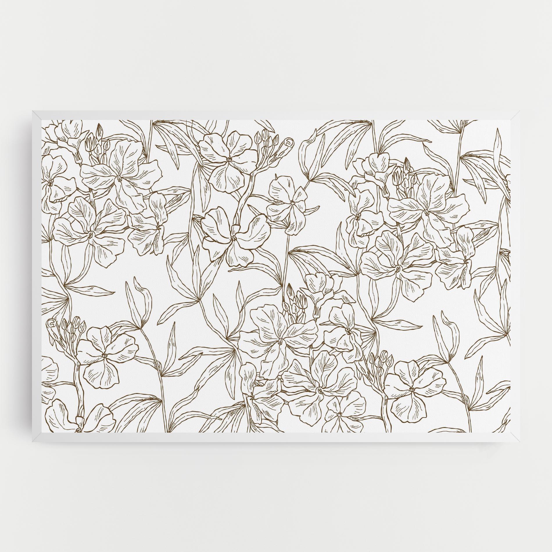 Leinwandbild Flower Brown Line mockup 0