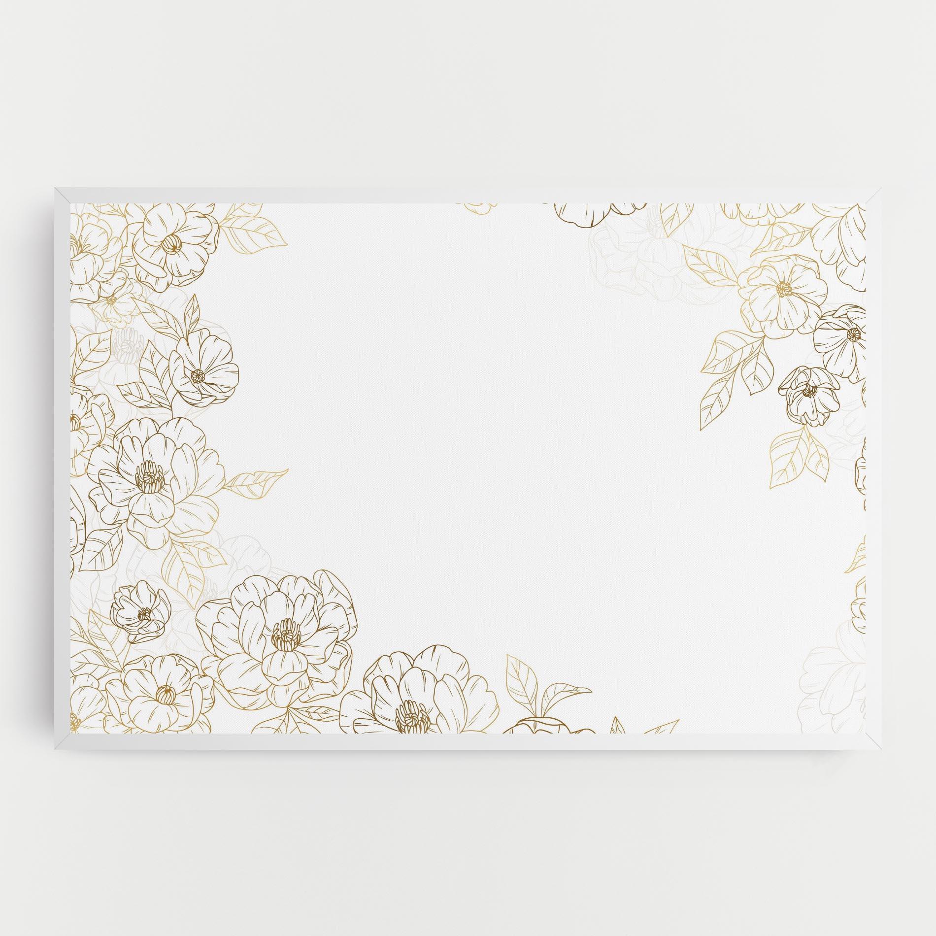 Leinwandbild Flower Gold Line mockup 0