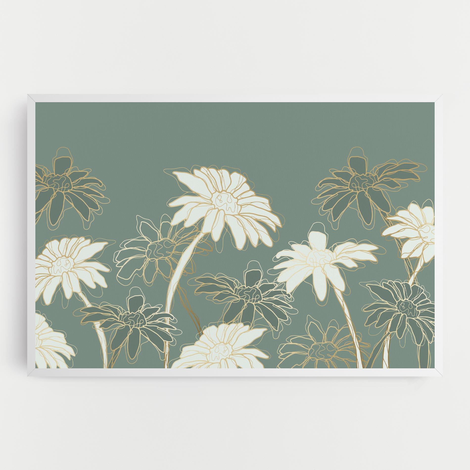 Leinwandbild Gold Green Line mockup 0