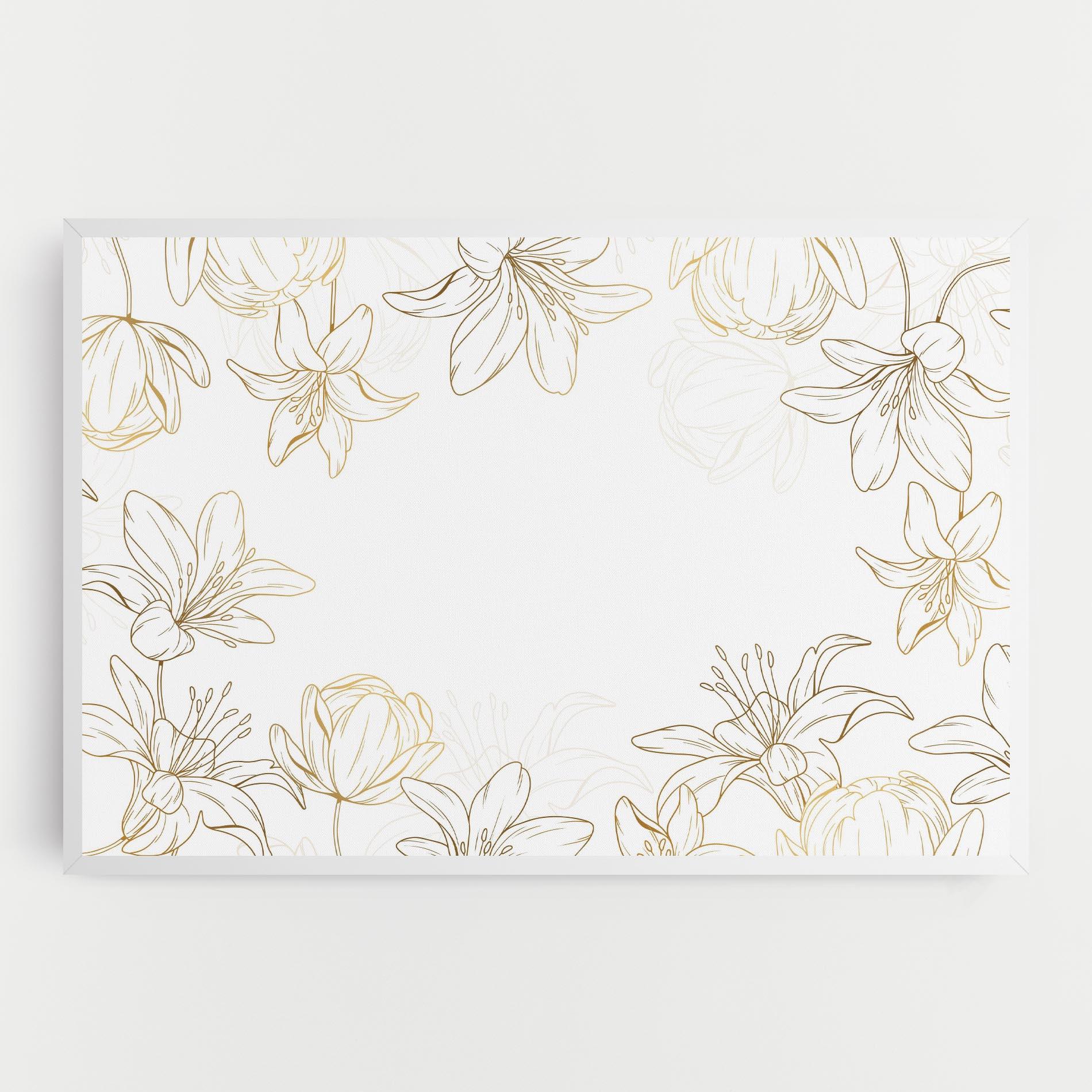 Leinwandbild Gold Line Flower mockup 0