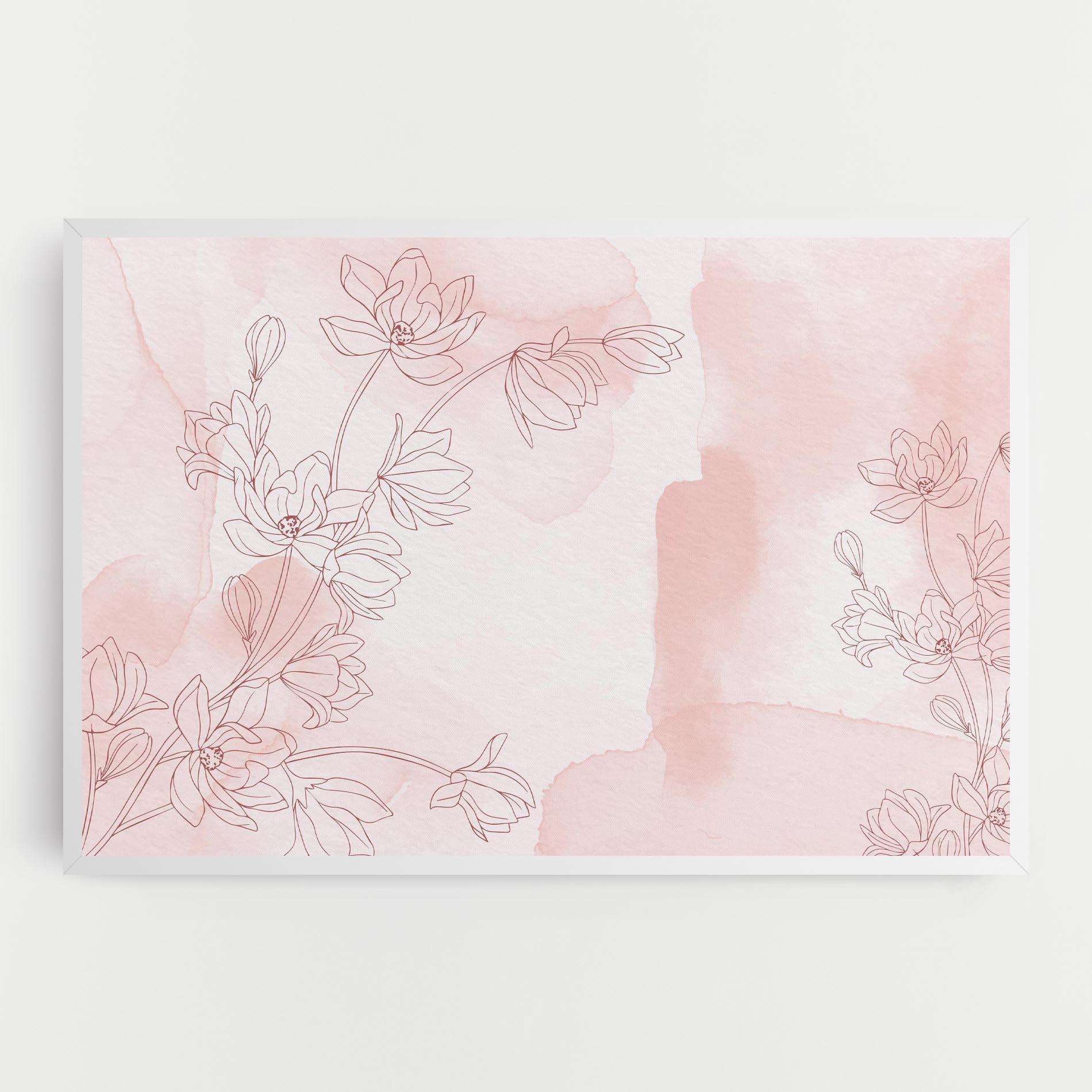 Leinwandbild Pink Flower Line mockup 0