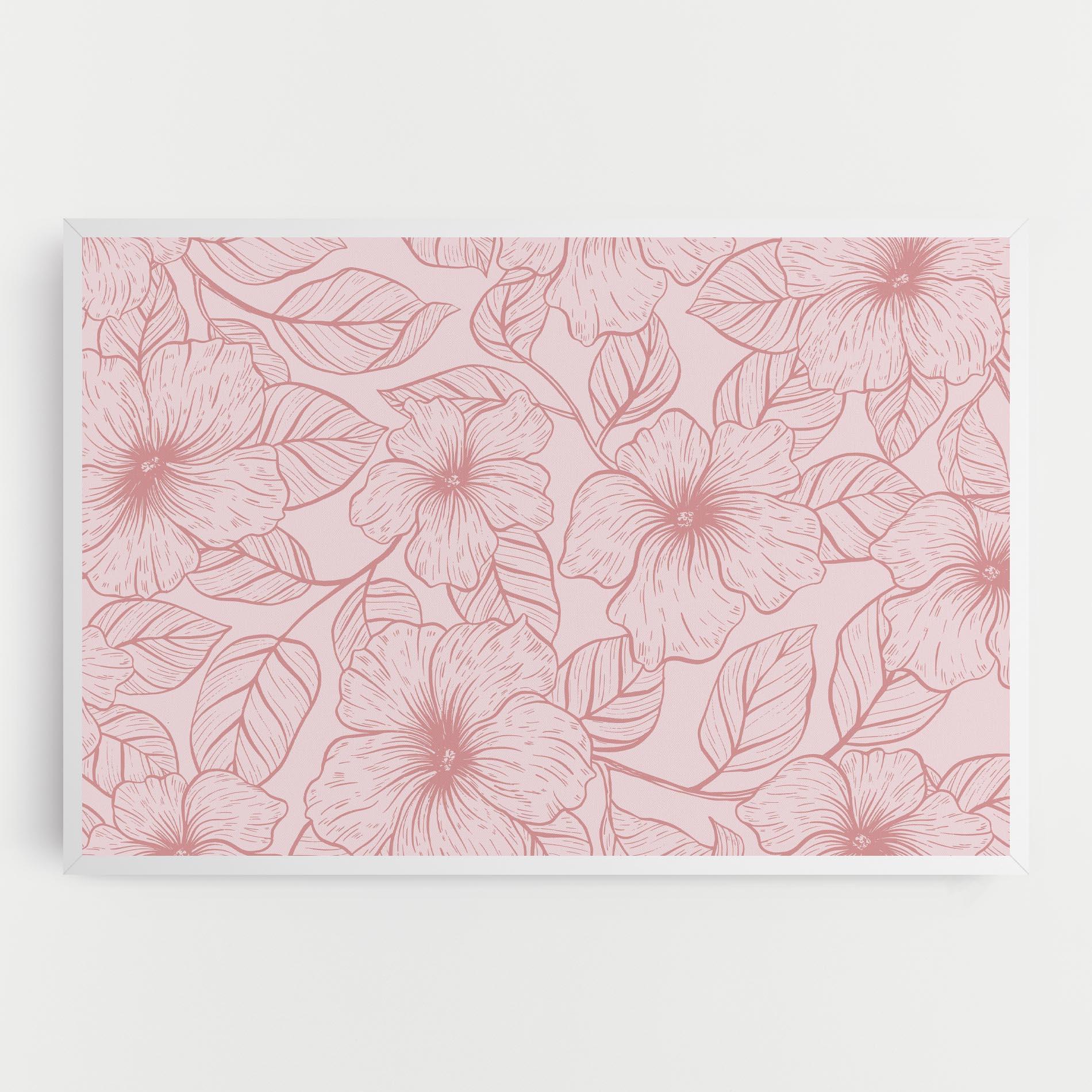 Leinwandbild Pink Line Flower mockup 0