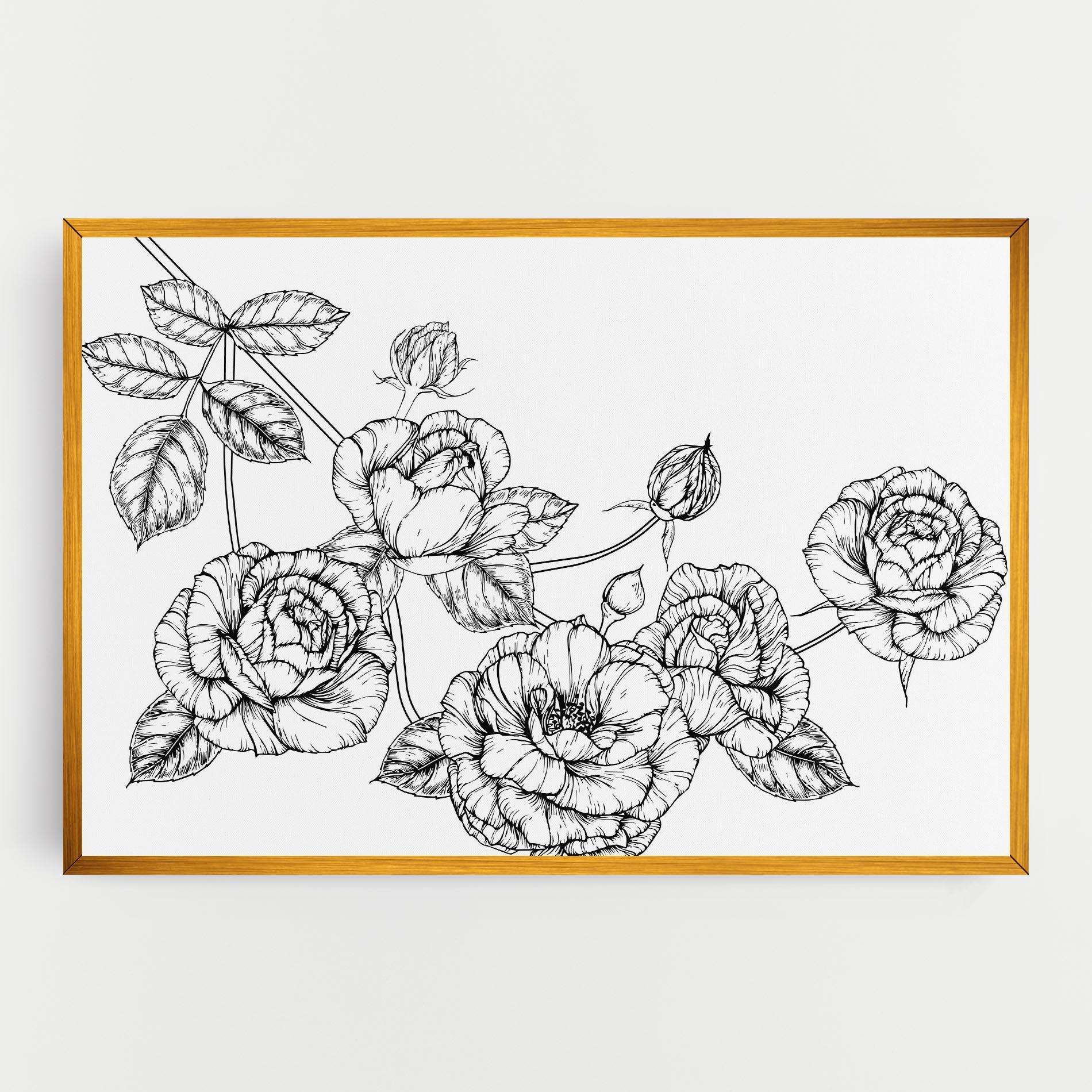 Leinwandbild Big Roses Line mockup 0