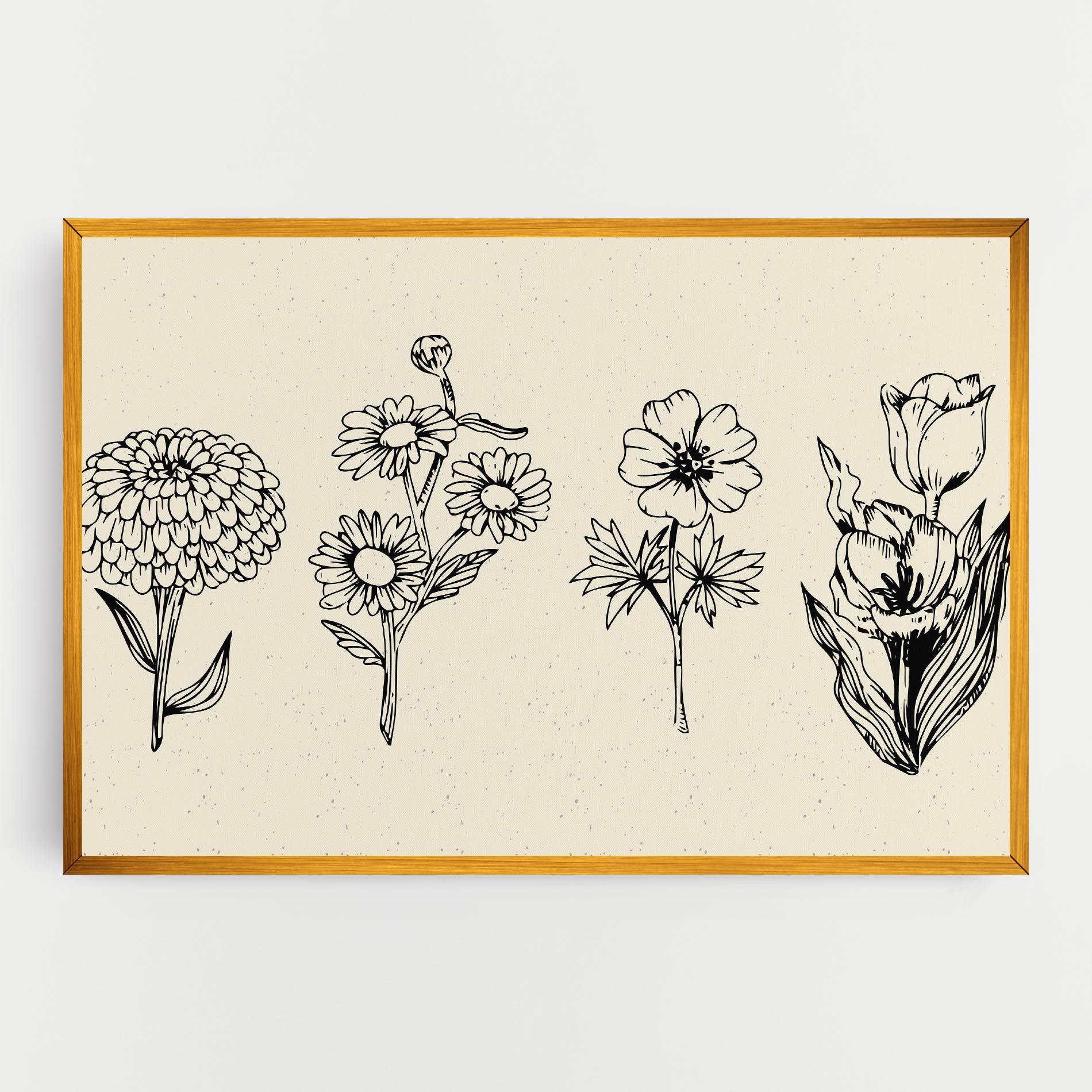 Leinwandbild Black Line Cream mockup 0