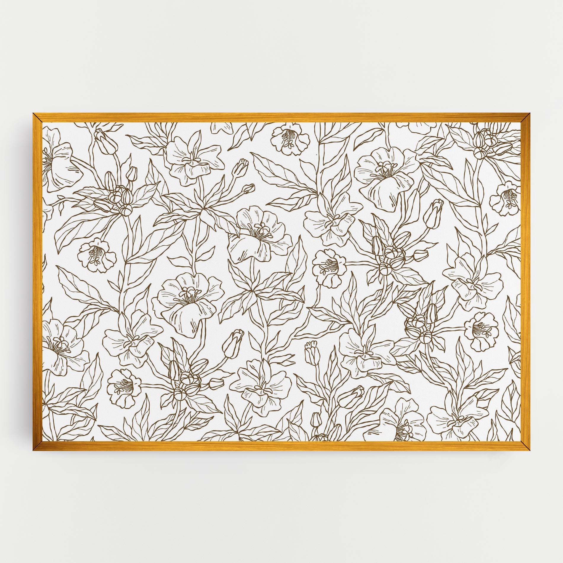 Leinwandbild Cream Line Flowers mockup 0