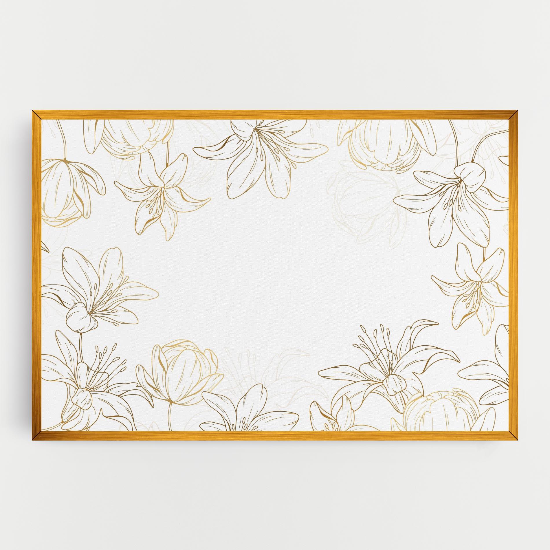 Leinwandbild Gold Line Flower mockup 0