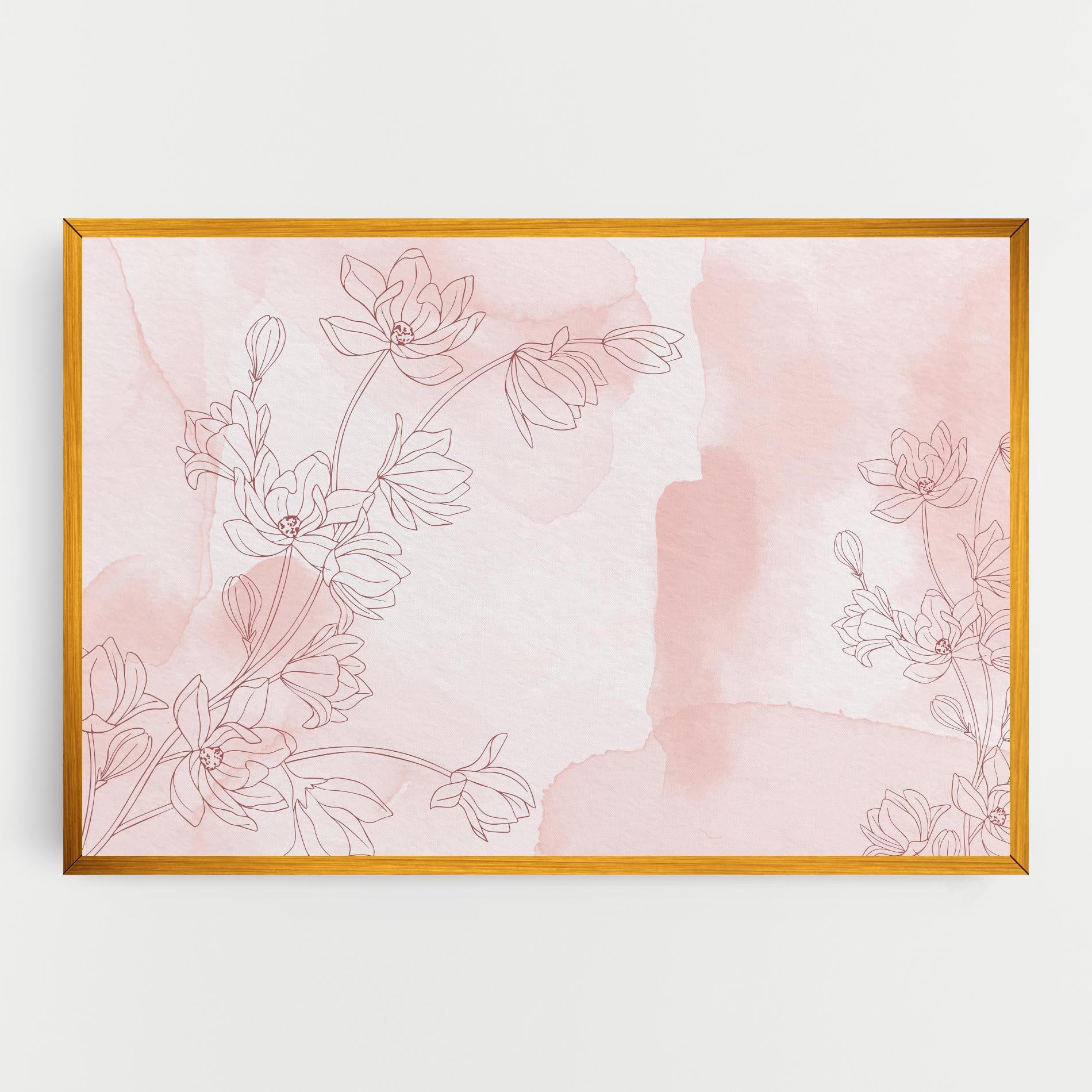 Leinwandbild Pink Flower Line mockup 0