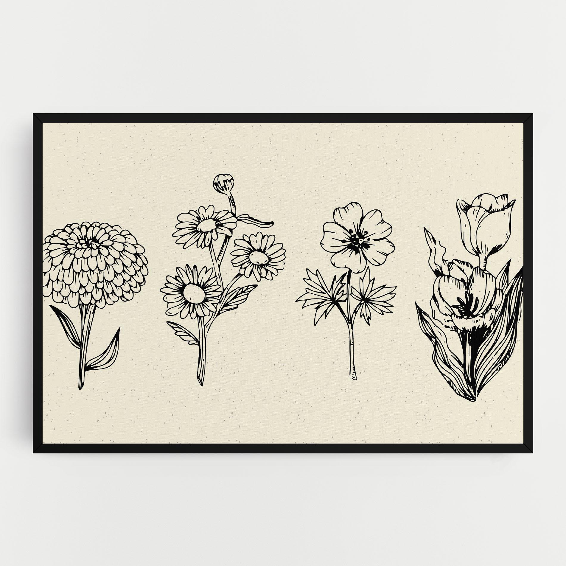 Leinwandbild Black Line Cream mockup 0