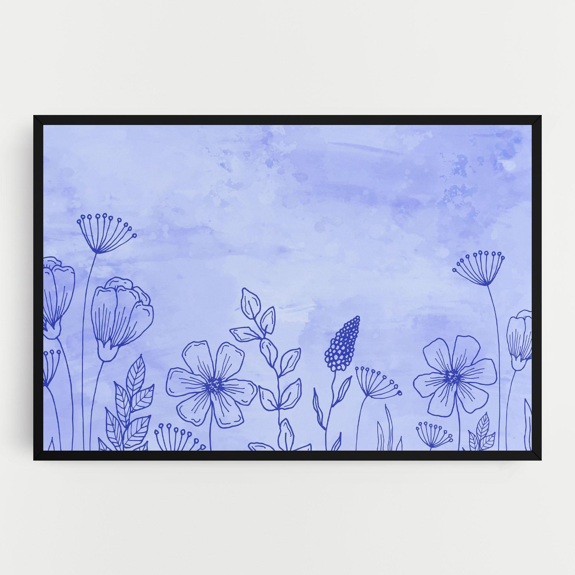 Leinwandbild Blue Line Plant mockup 0