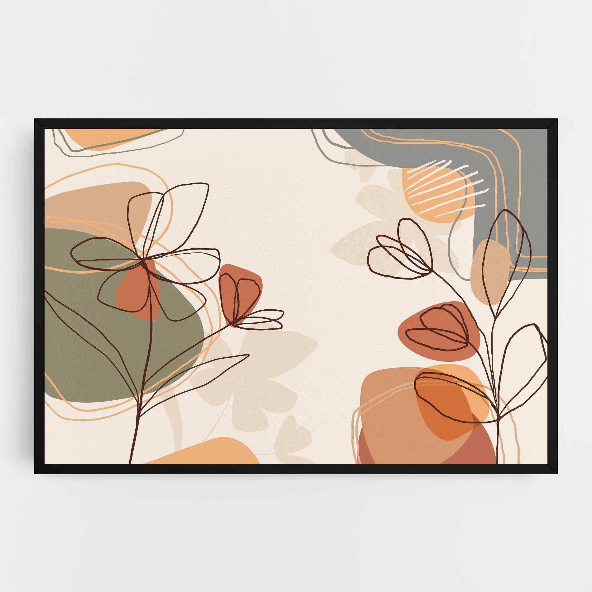 Leinwandbild Brown Line Plants mockup 0