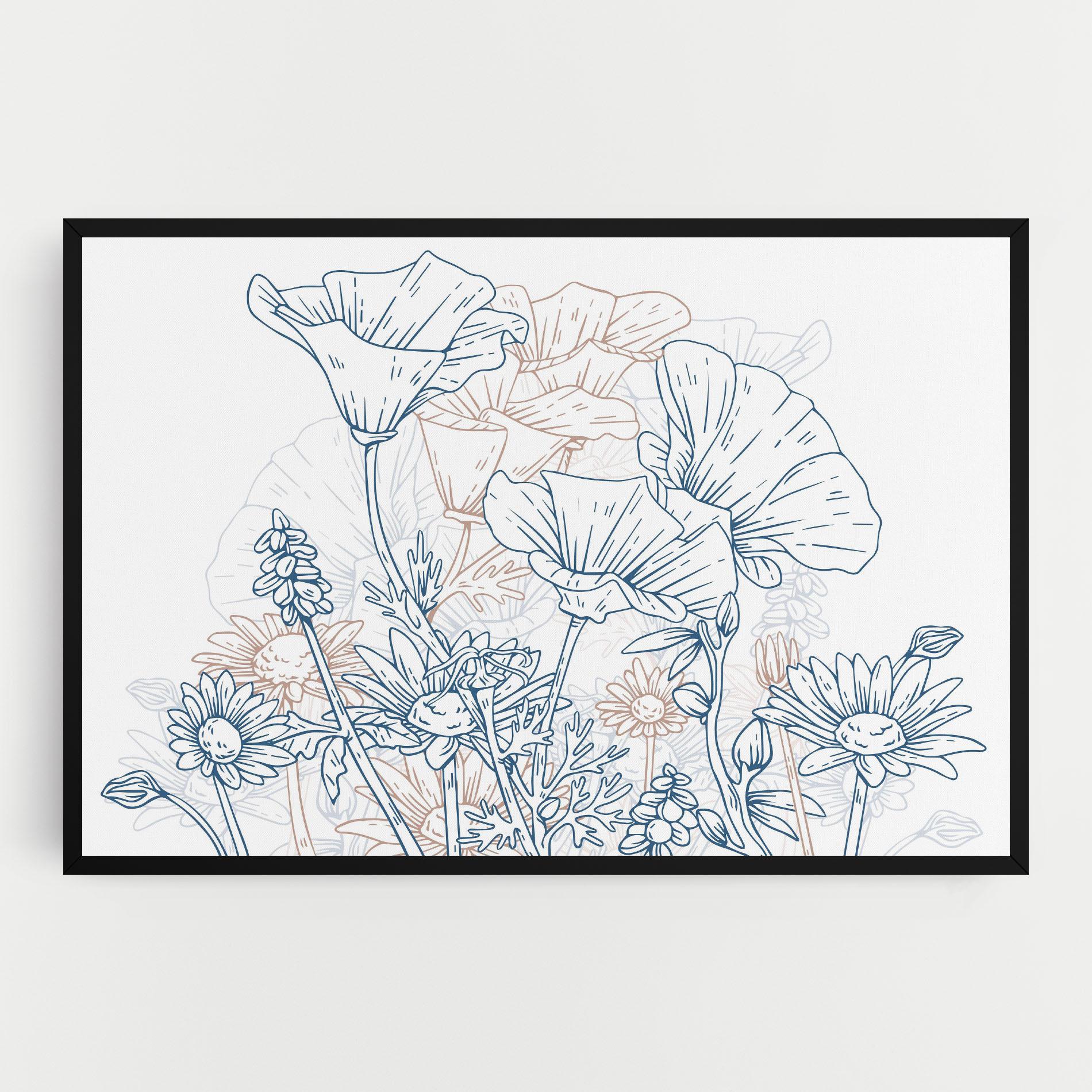 Leinwandbild Cream Blue Line mockup 0