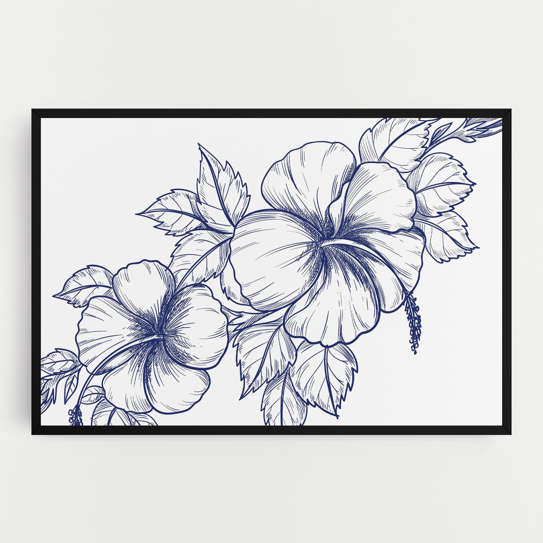 Dark Blue Line Flower mockup 0