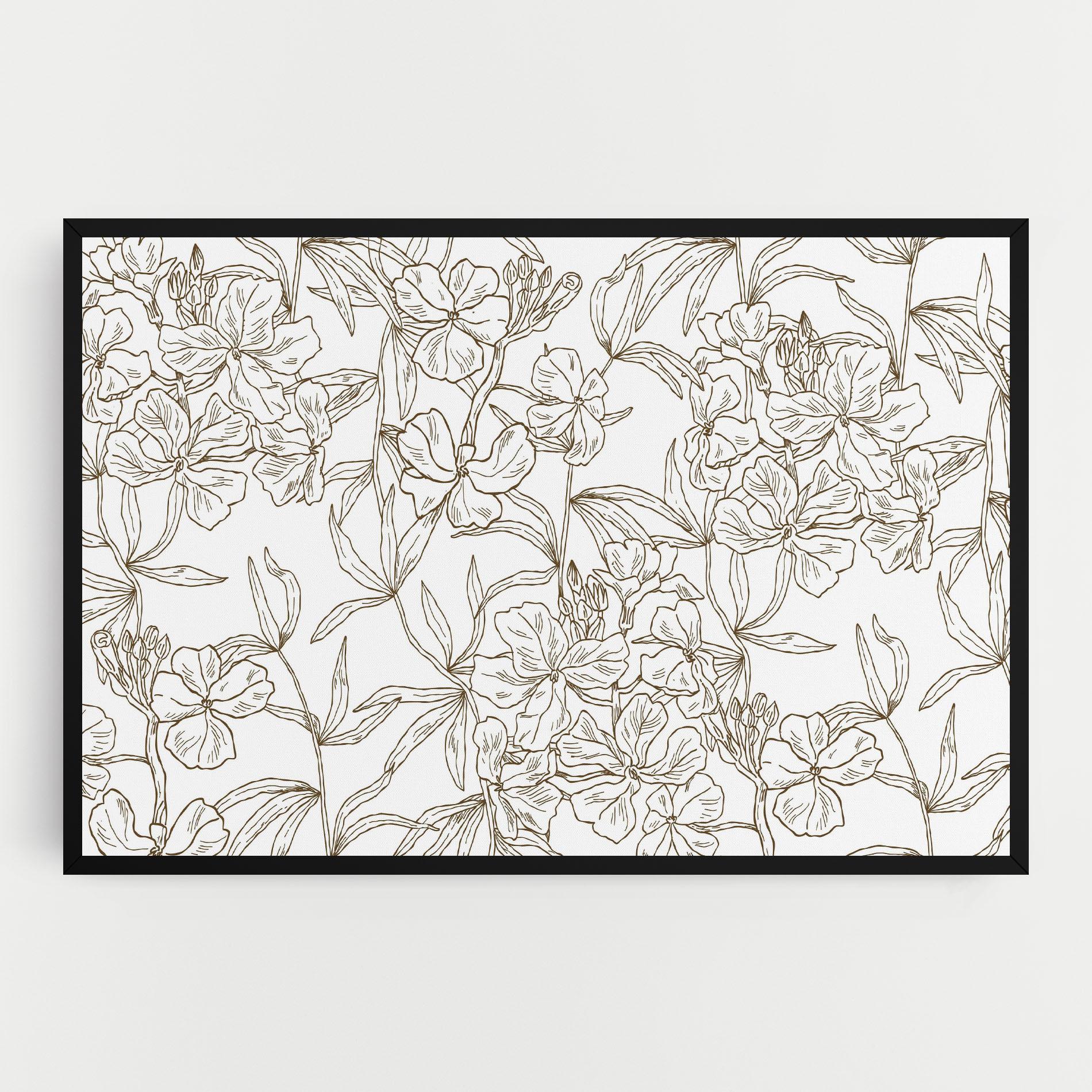 Leinwandbild Flower Brown Line mockup 0