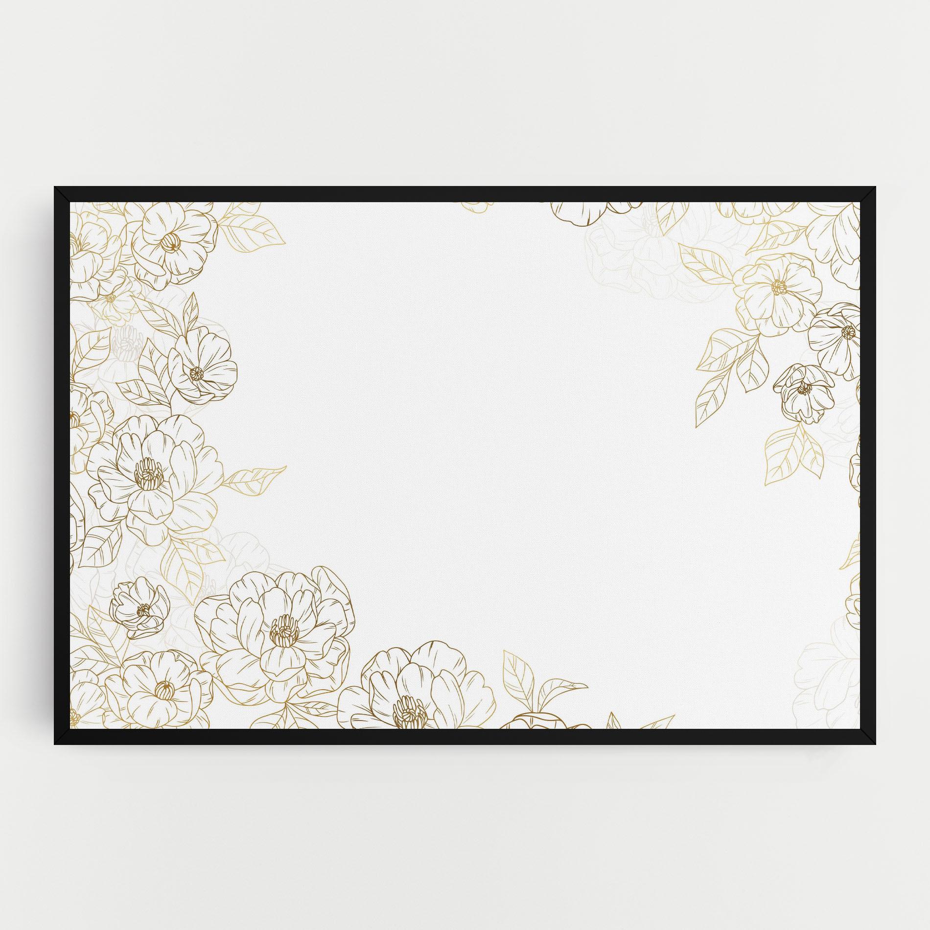 Leinwandbild Flower Gold Line mockup 0
