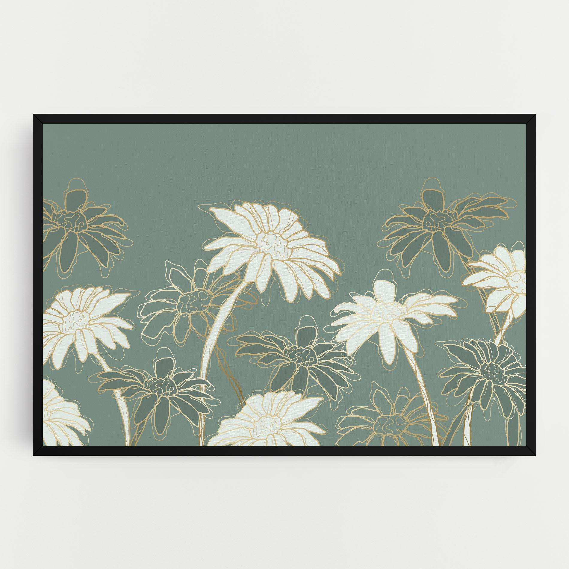 Leinwandbild Gold Green Line mockup 0