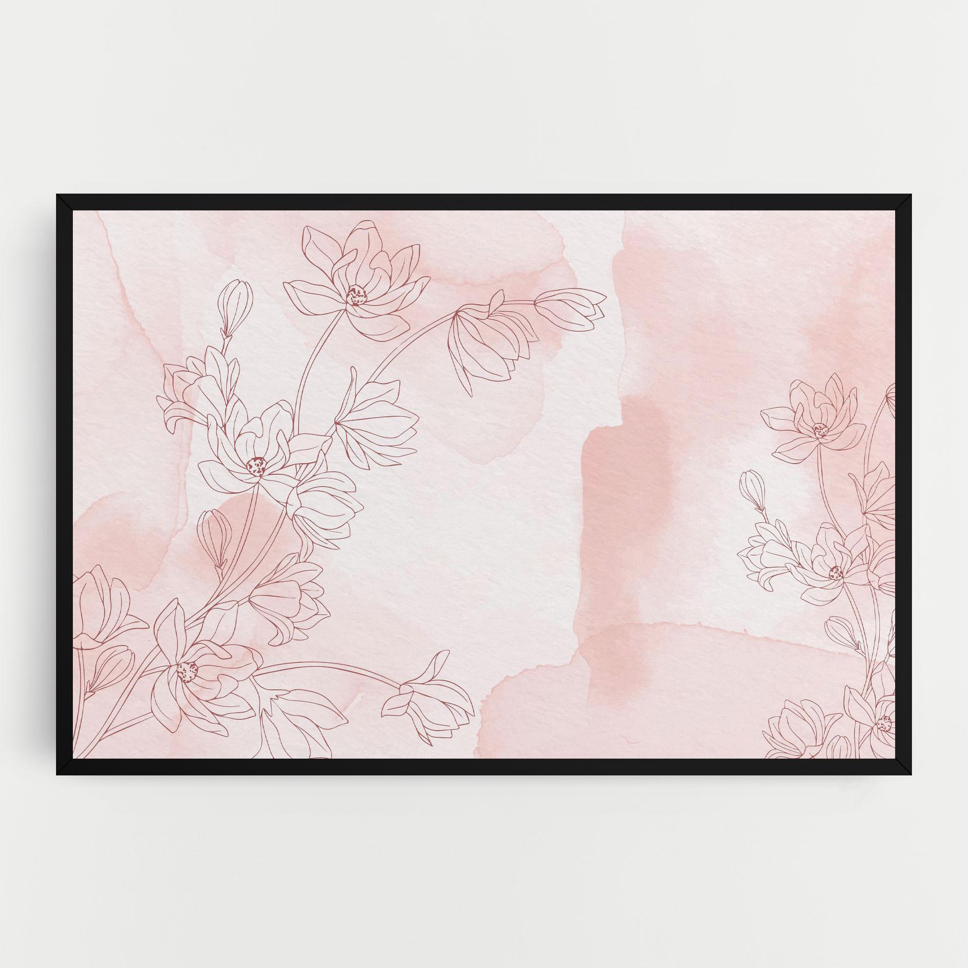 Leinwandbild Pink Flower Line mockup 0