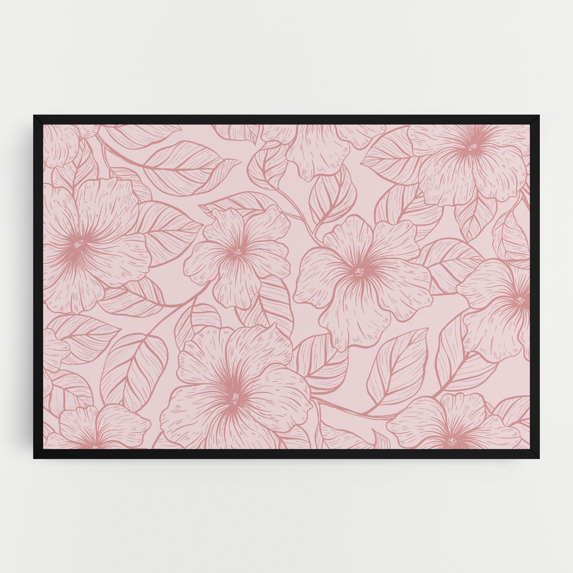 Leinwandbild Pink Line Flower mockup 0