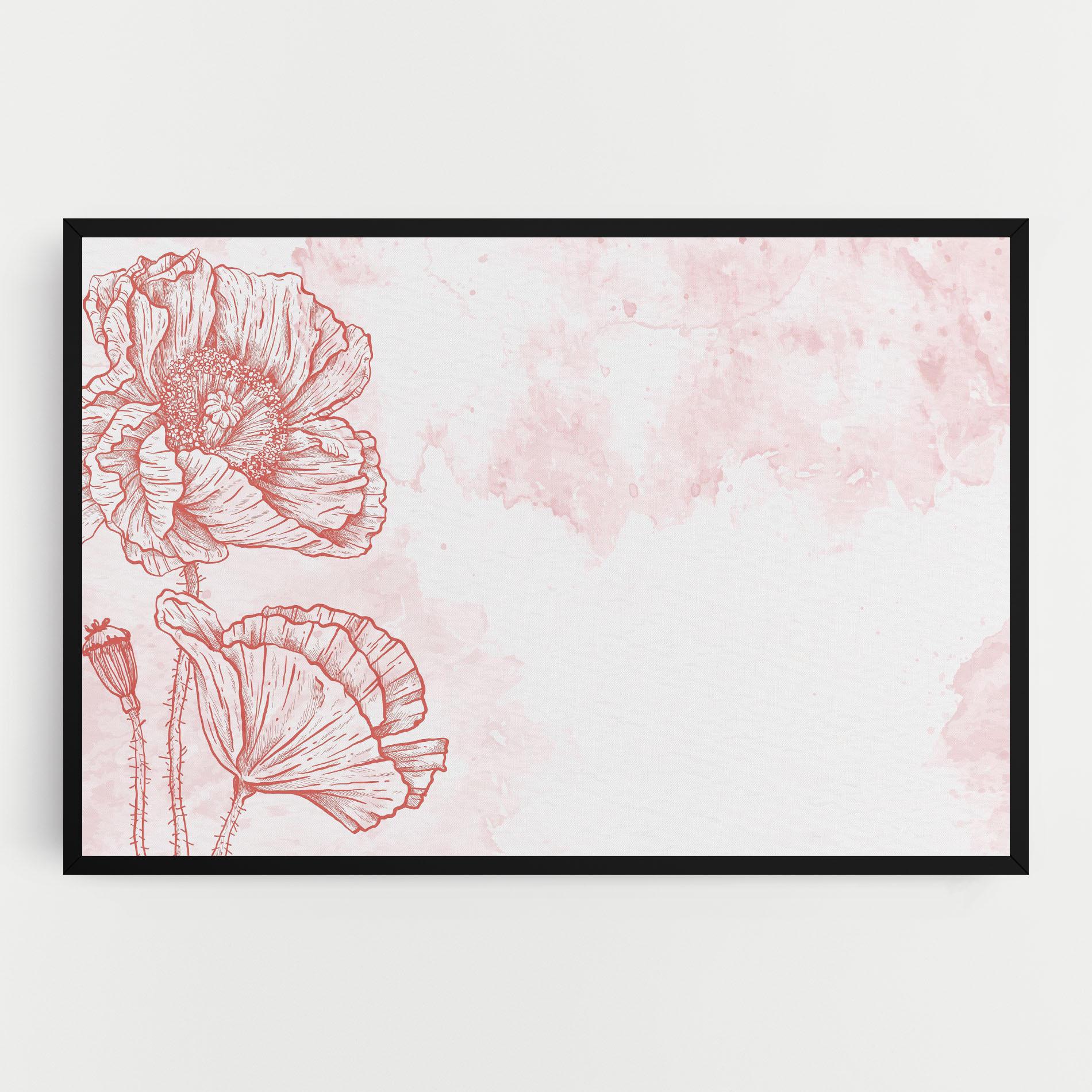 Leinwandbild Red Poppy Line mockup 0
