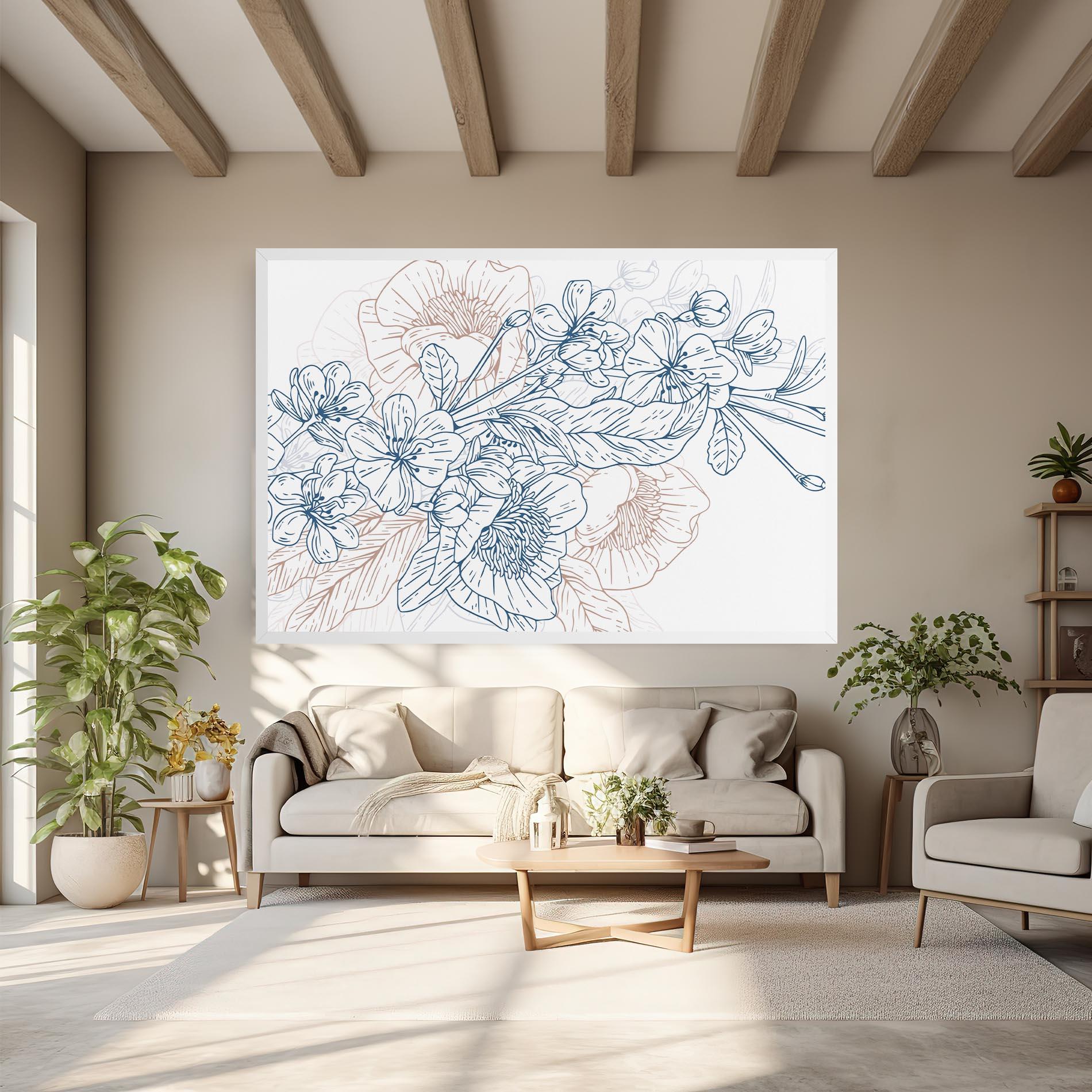 Leinwandbild Blue Cream Line mockup 6