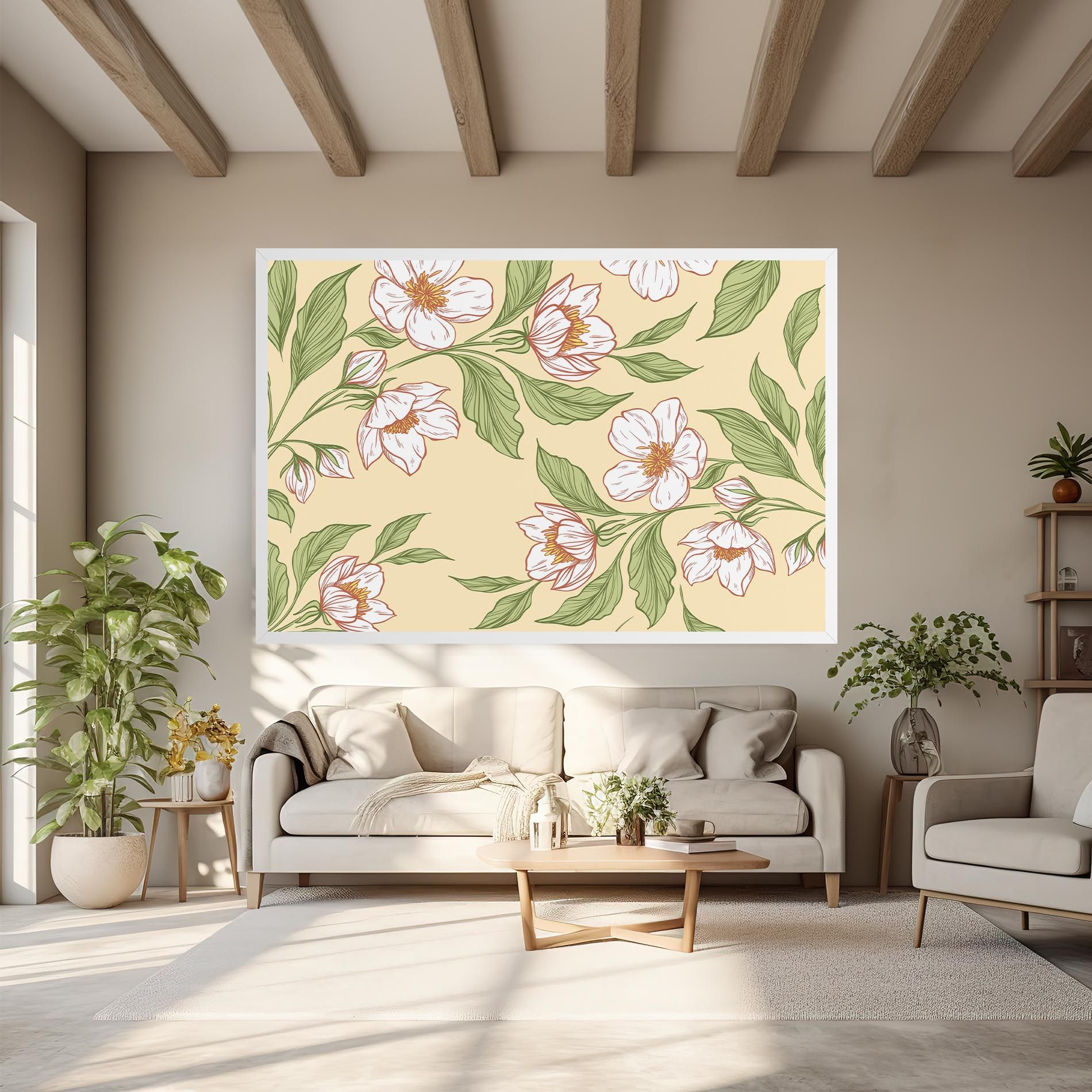 Cream Flower White mockup 6