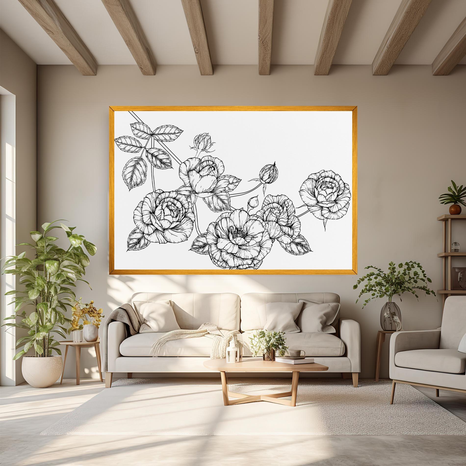 Leinwandbild Big Roses Line mockup 6