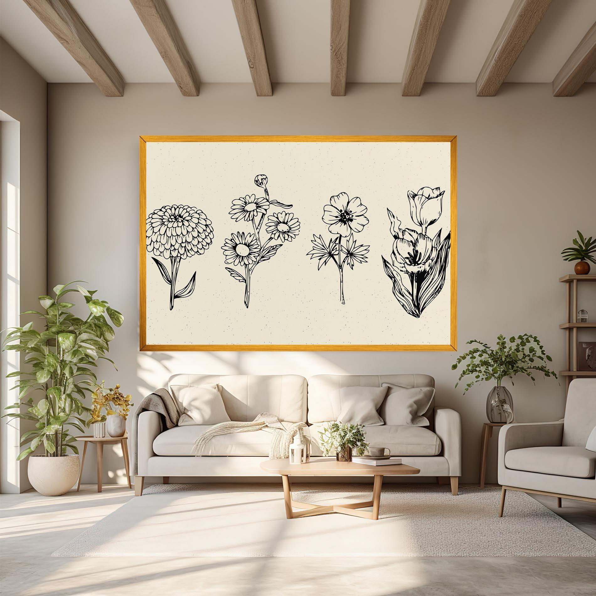 Leinwandbild Black Line Cream mockup 6