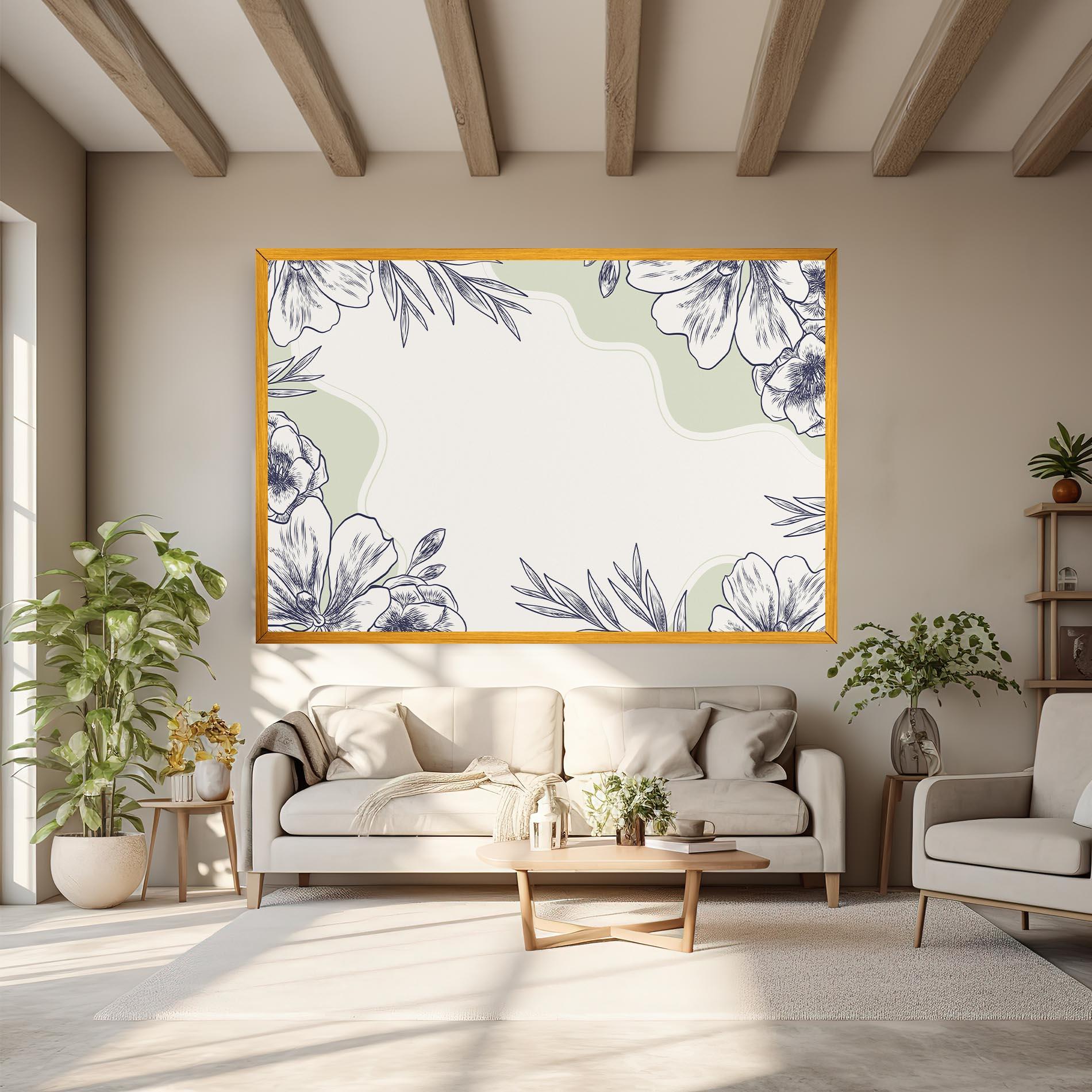 Leinwandbild Blue Line Green mockup 6