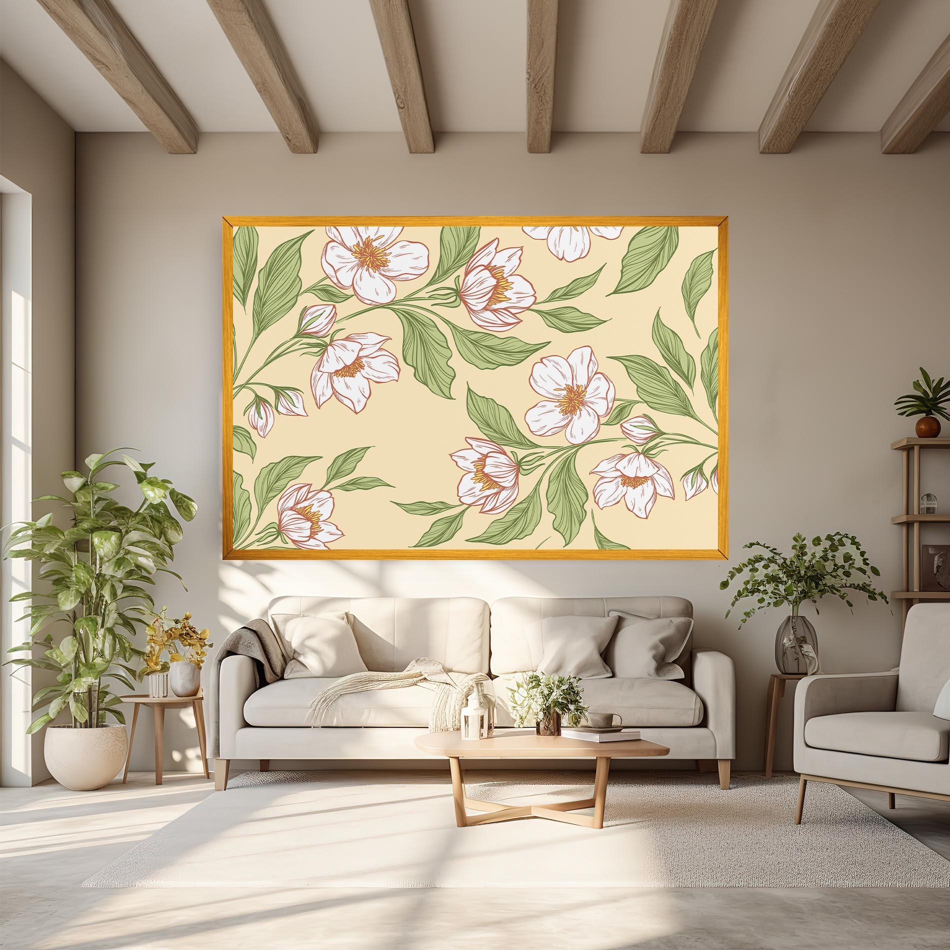 Leinwandbild Cream Flower White mockup 6