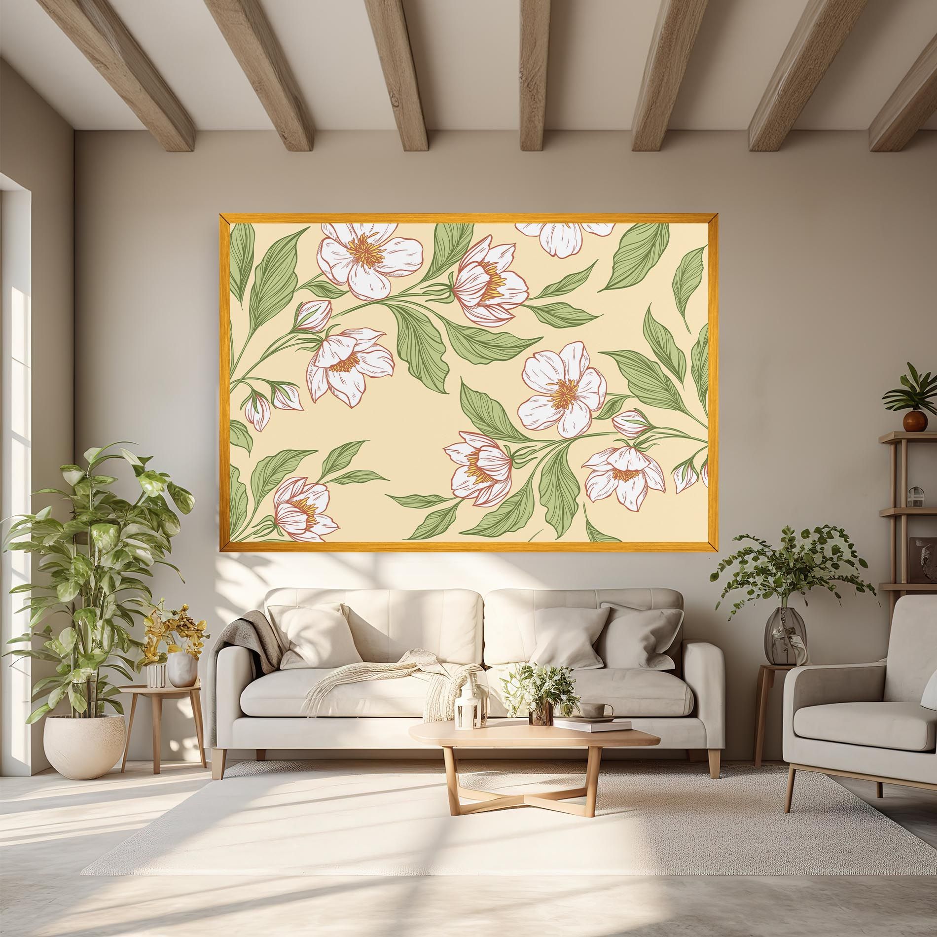 Cream Flower White mockup 6