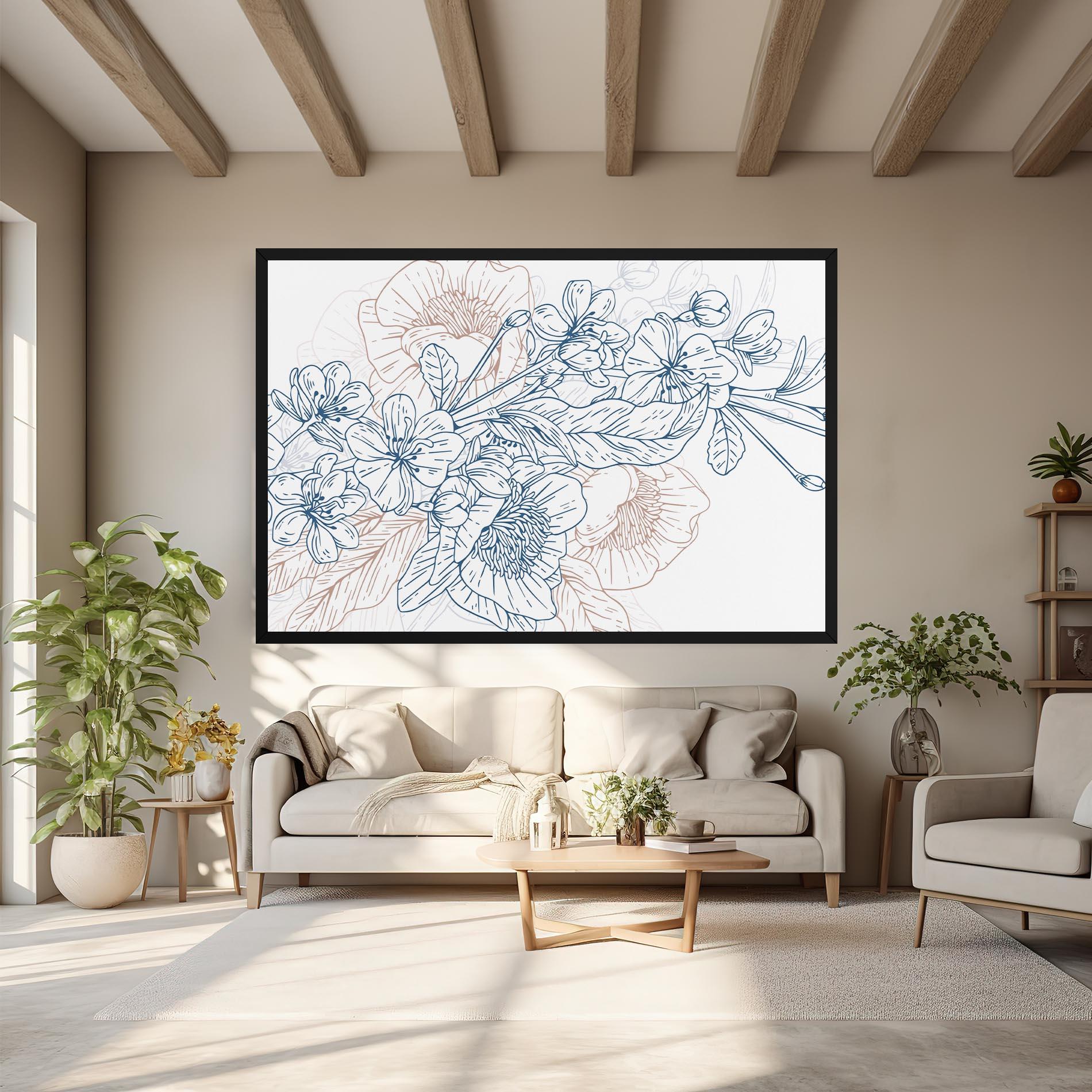 Leinwandbild Blue Cream Line mockup 6