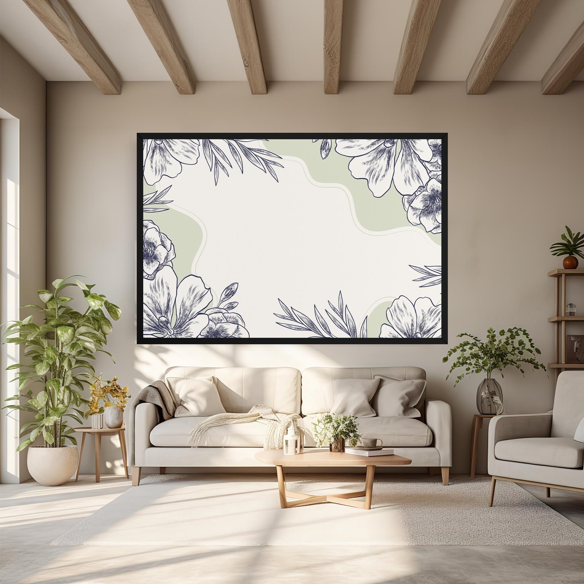 Leinwandbild Blue Line Green mockup 6