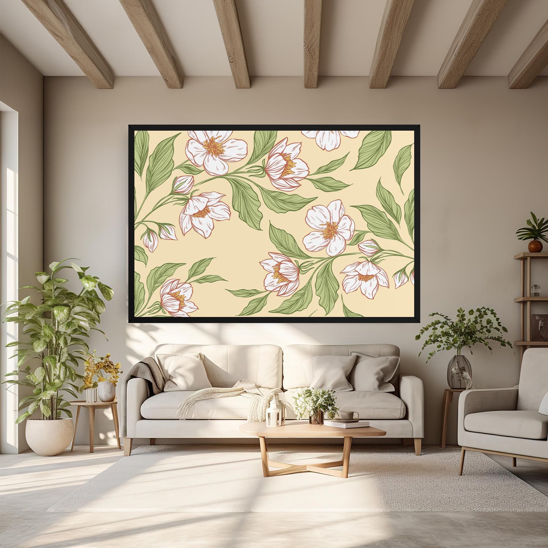 Cream Flower White mockup 6