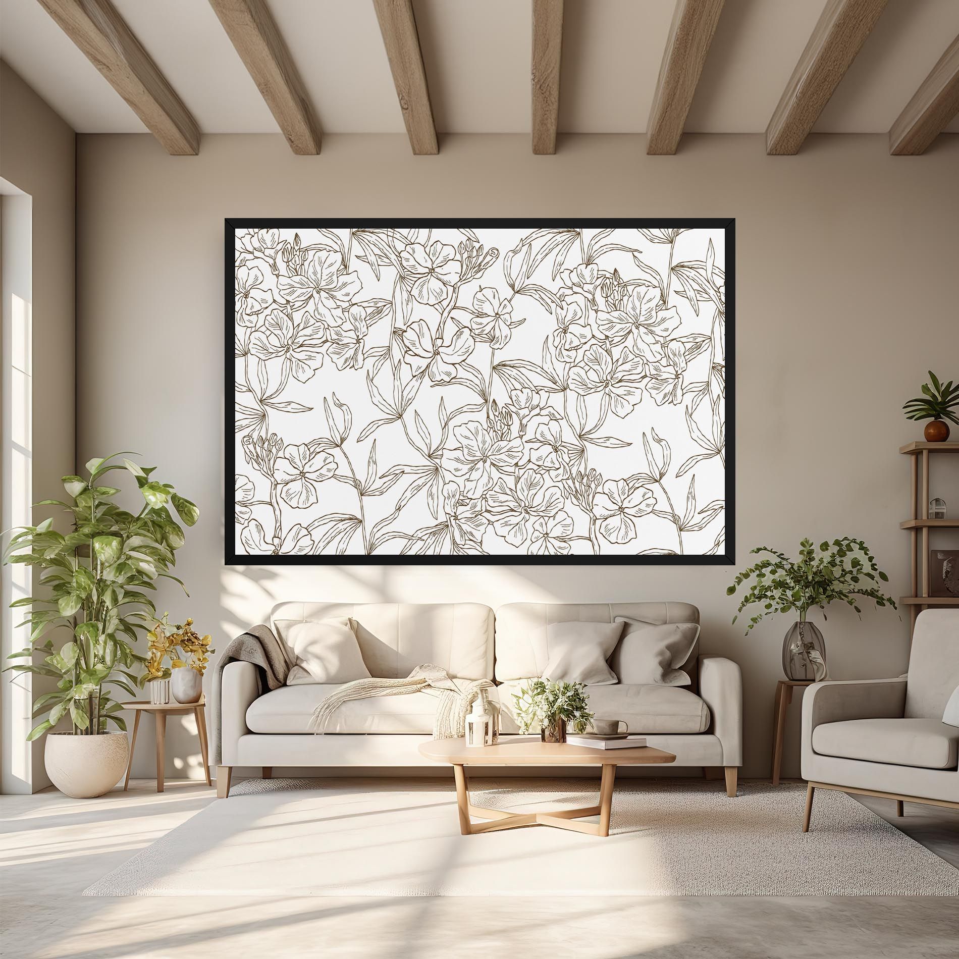 Flower Brown Line mockup 6