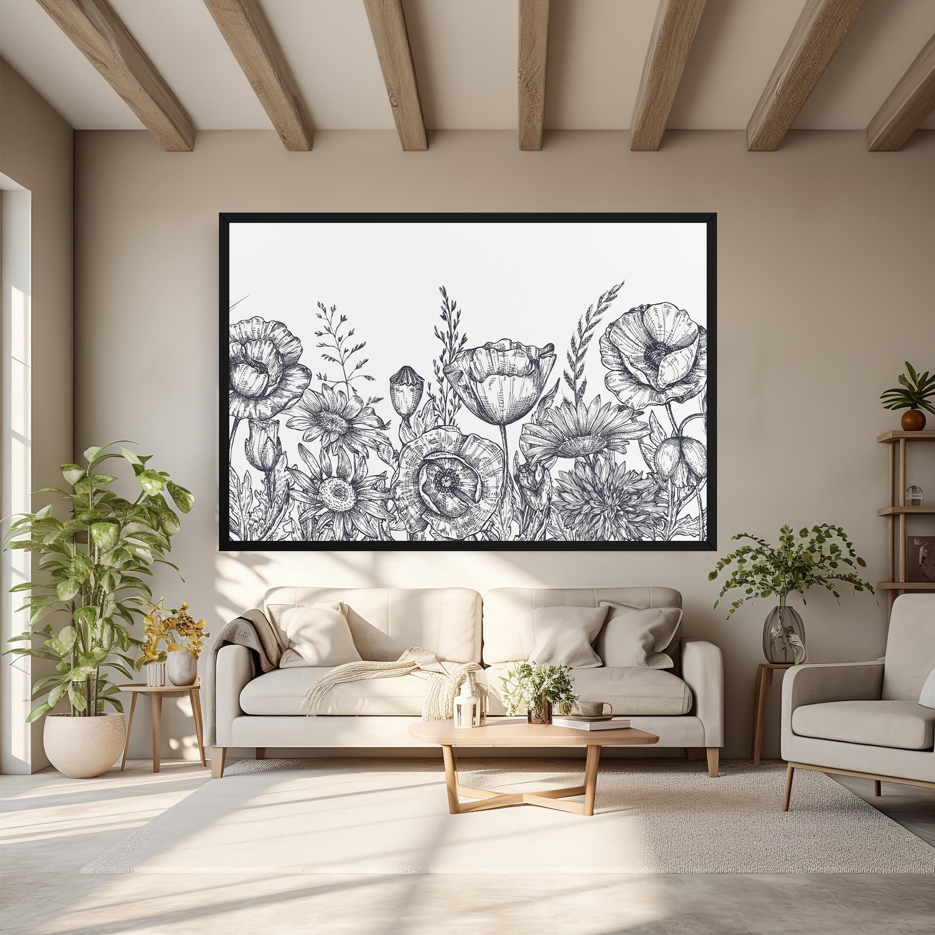 Flower Grey Line mockup 6