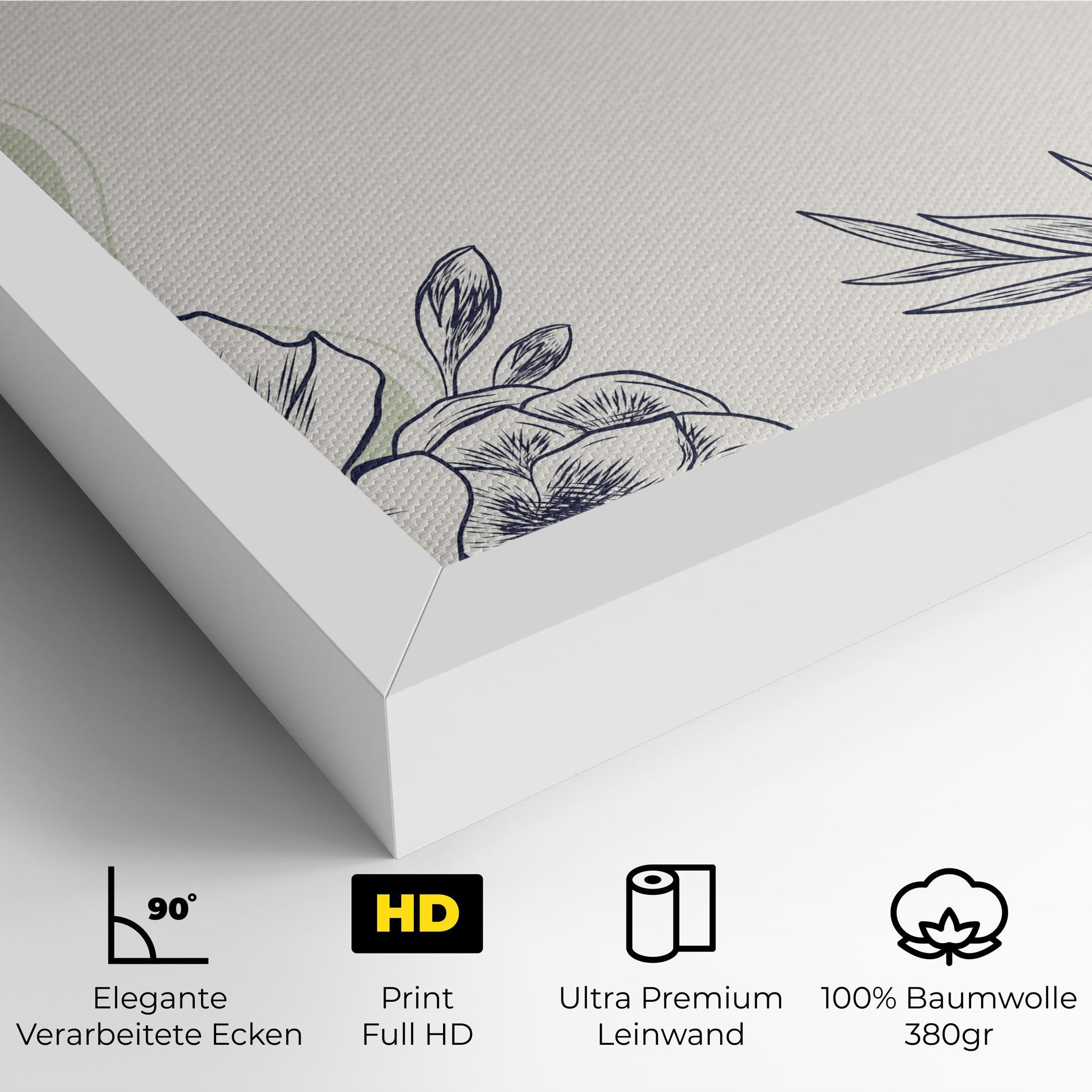 Leinwandbild Blue Line Green mockup 4