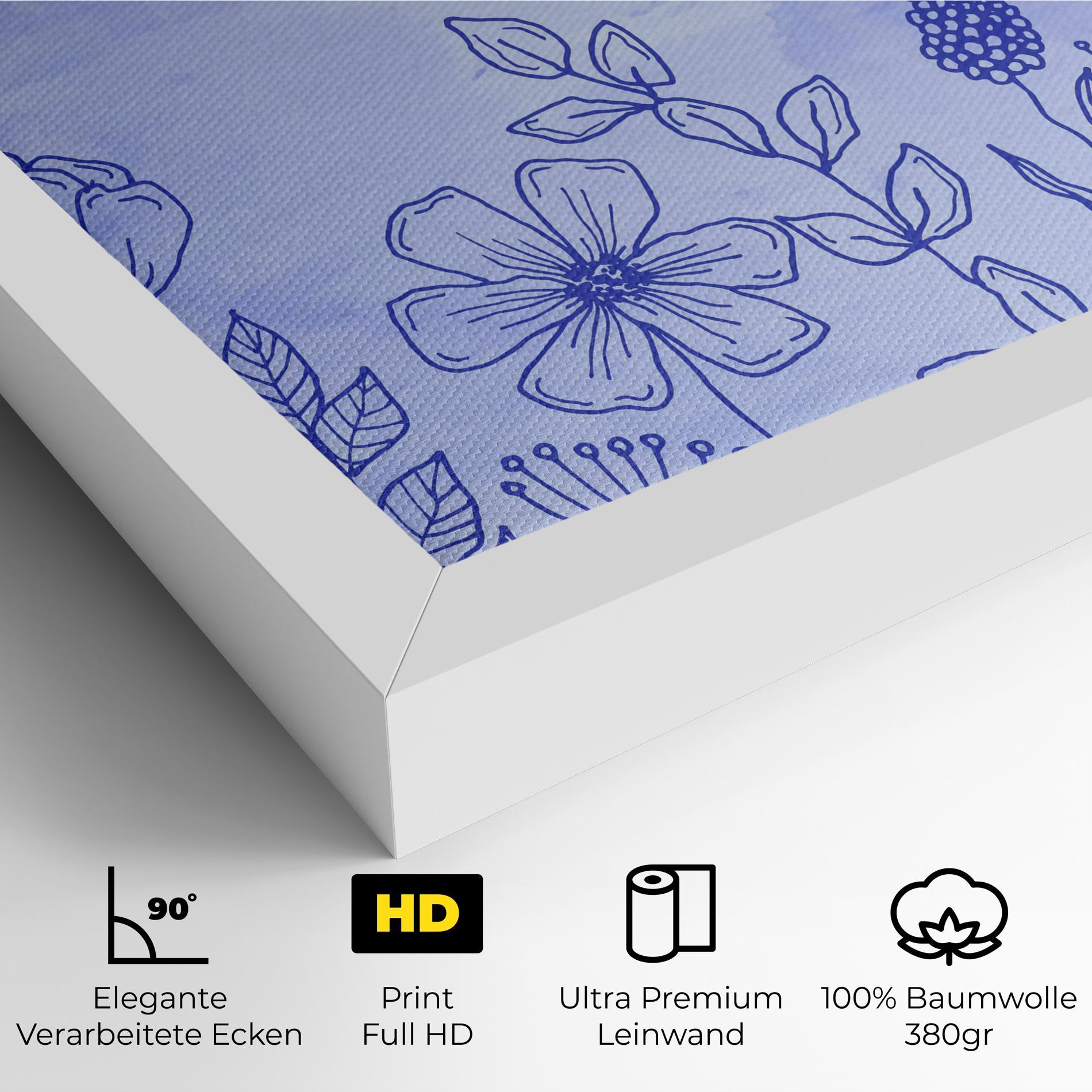 Leinwandbild Blue Line Plant mockup 4