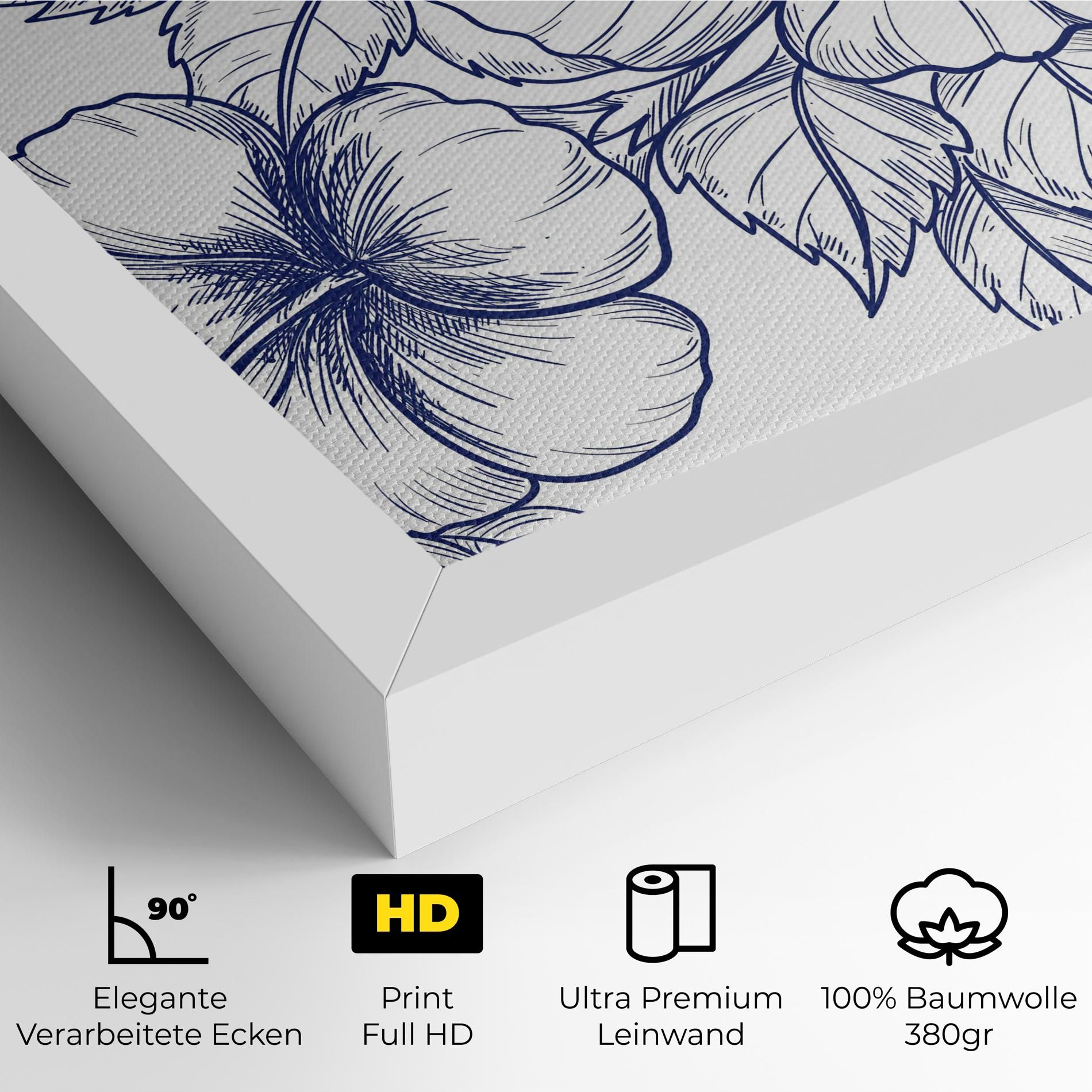 Dark Blue Line Flower mockup 4