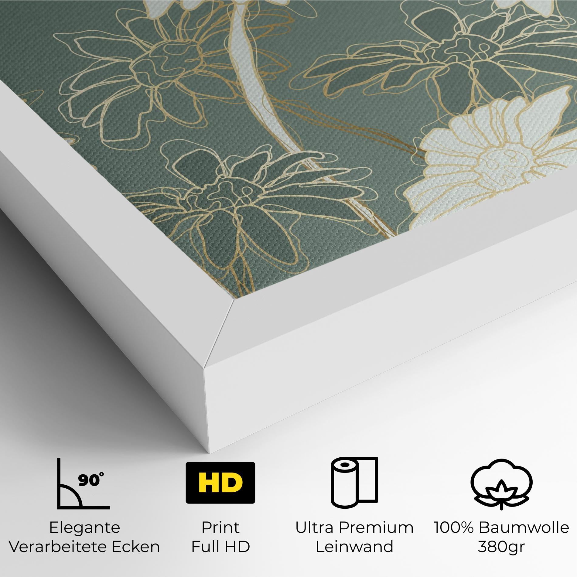 Leinwandbild Gold Green Line mockup 4