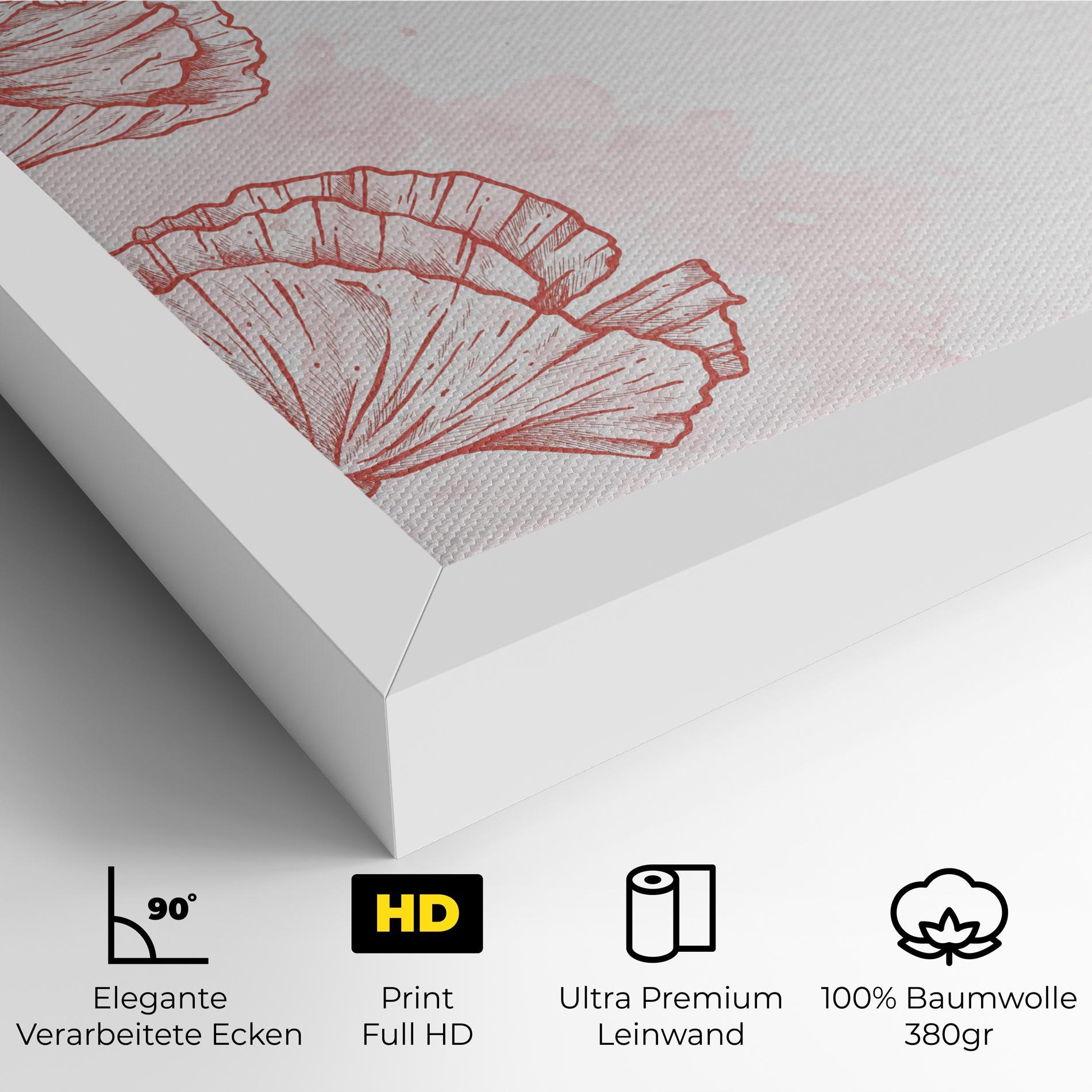 Leinwandbild Red Poppy Line mockup 4