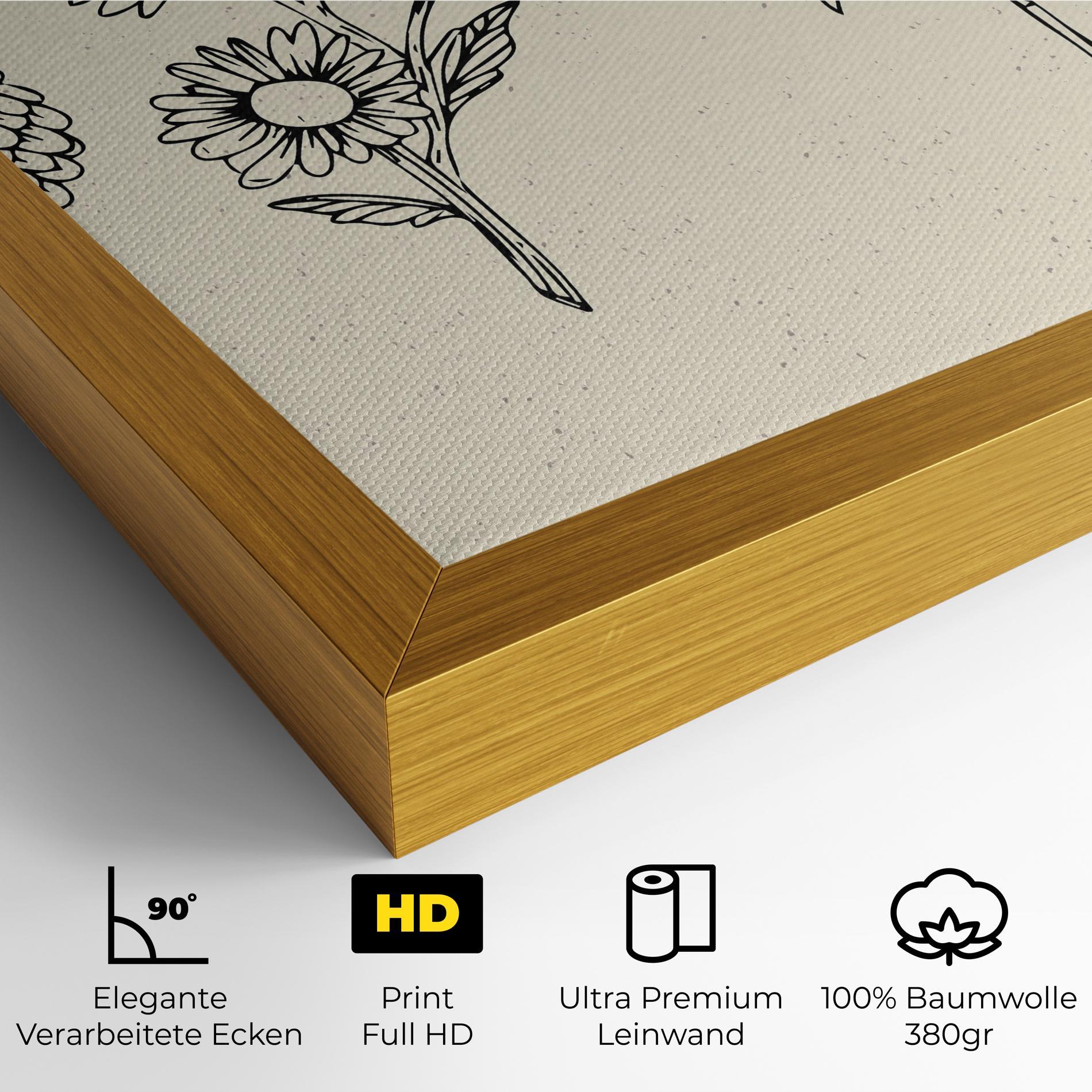 Leinwandbild Black Line Cream mockup 4