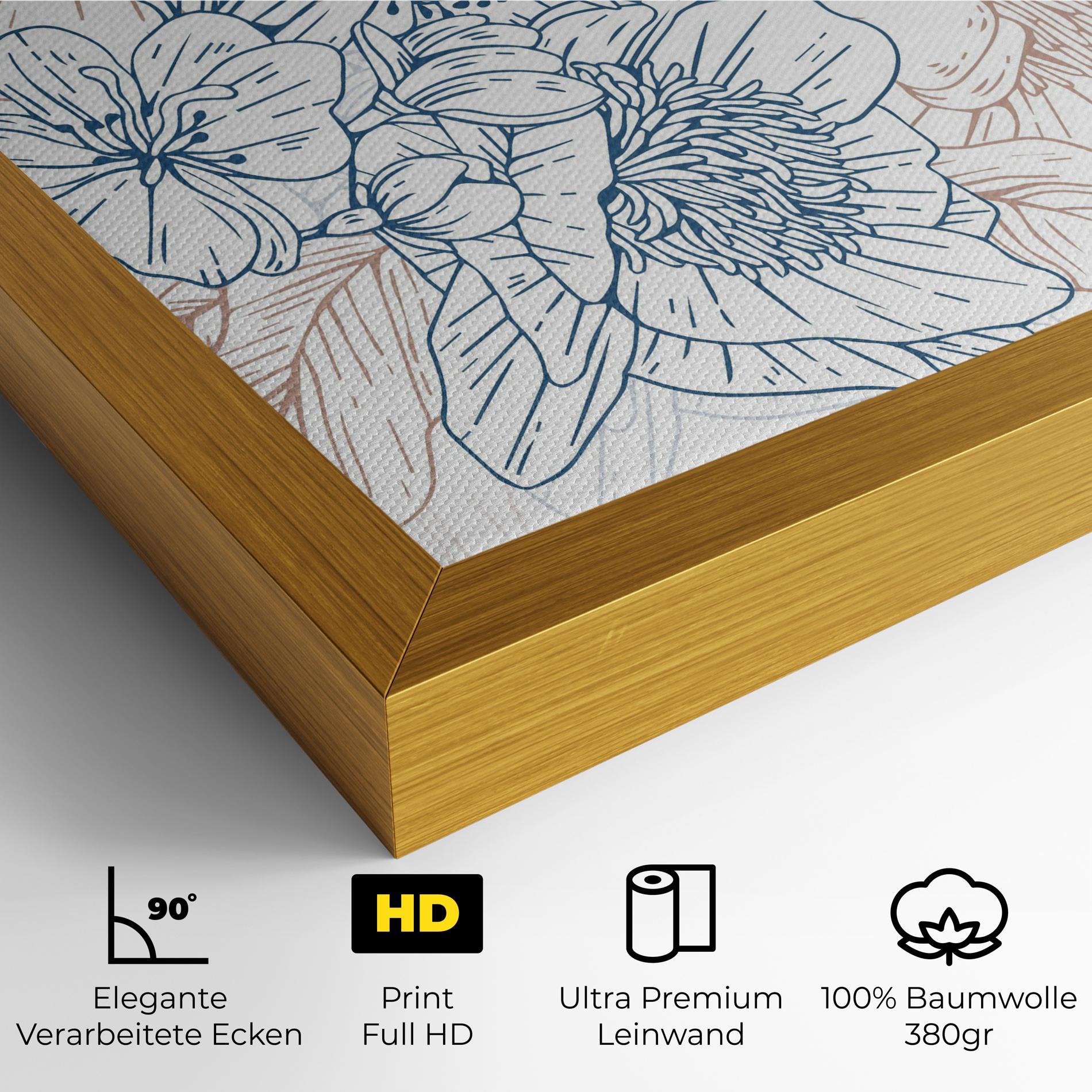 Leinwandbild Blue Cream Line mockup 4