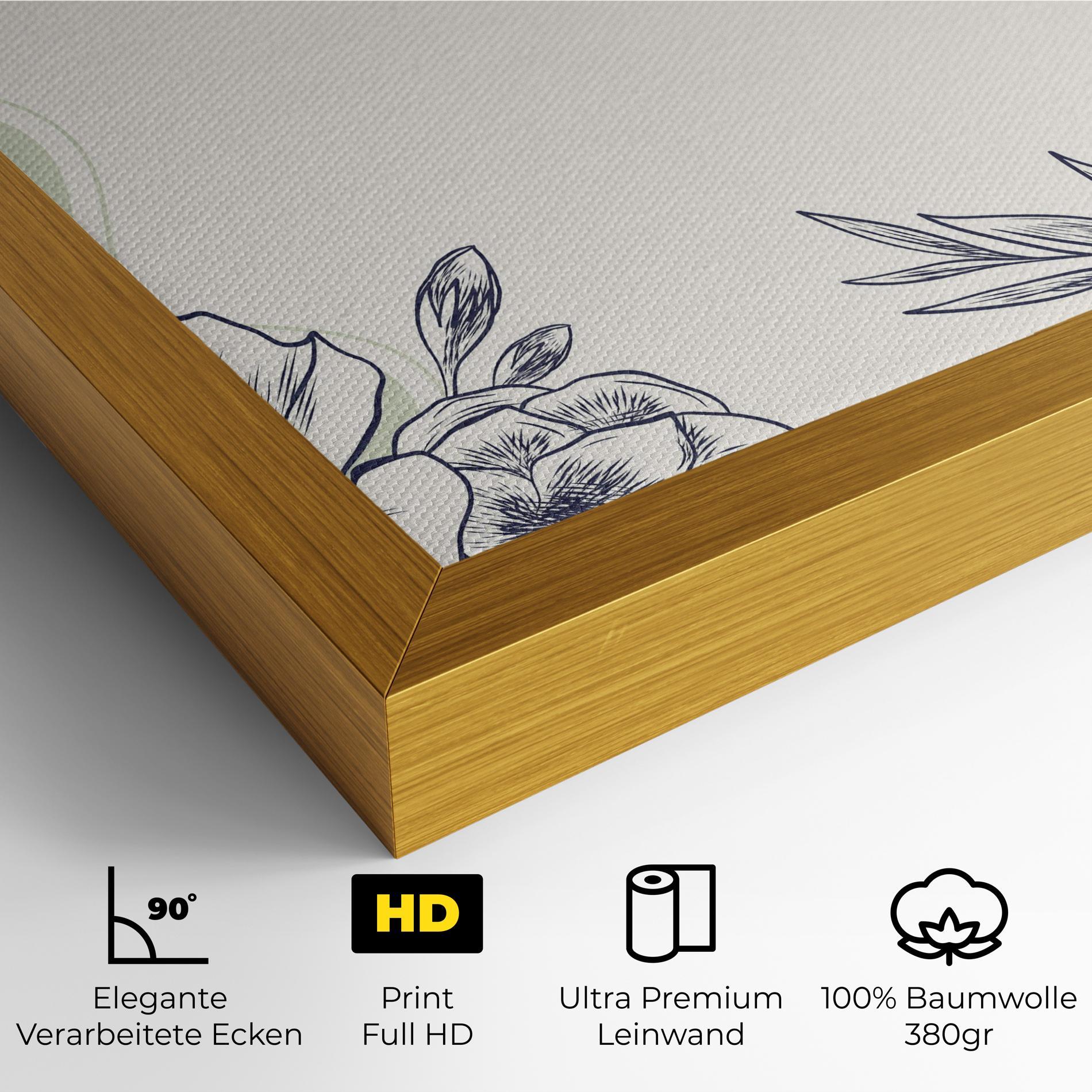 Leinwandbild Blue Line Green mockup 4