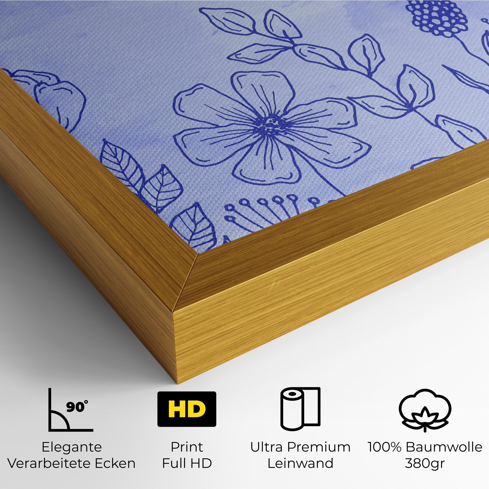 Leinwandbild Blue Line Plant mockup 4