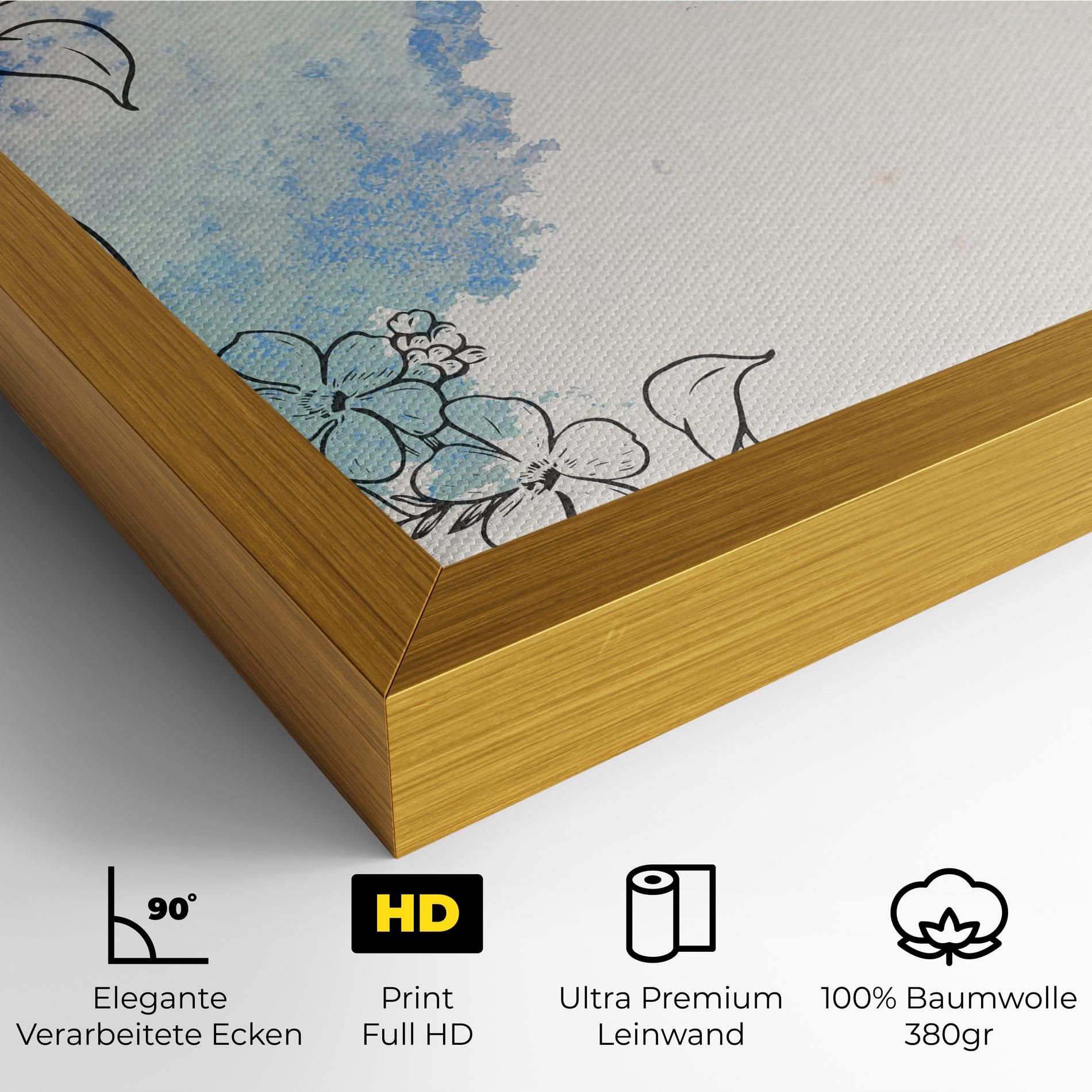 Blue Watercolor Flower mockup 4