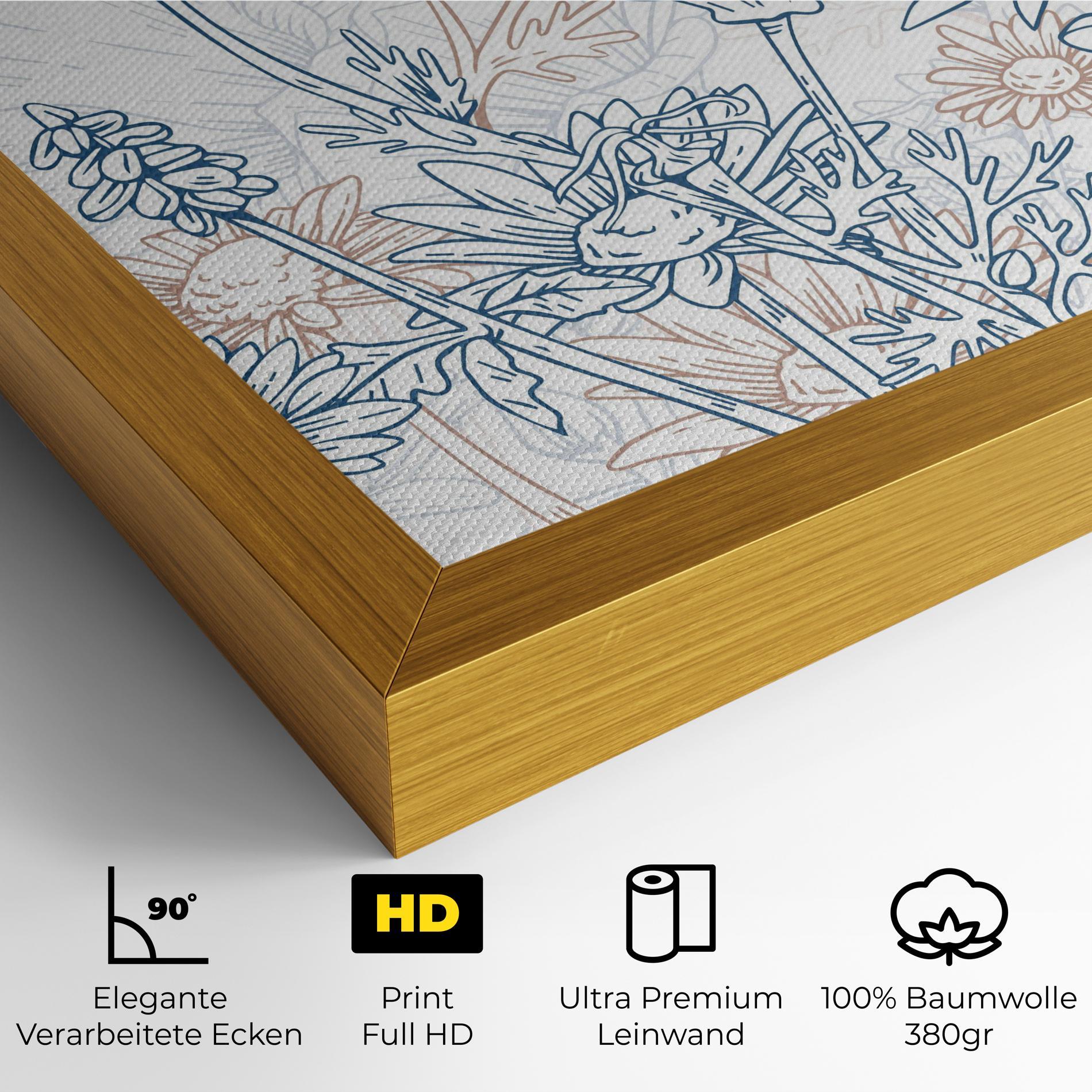 Leinwandbild Cream Blue Line mockup 4