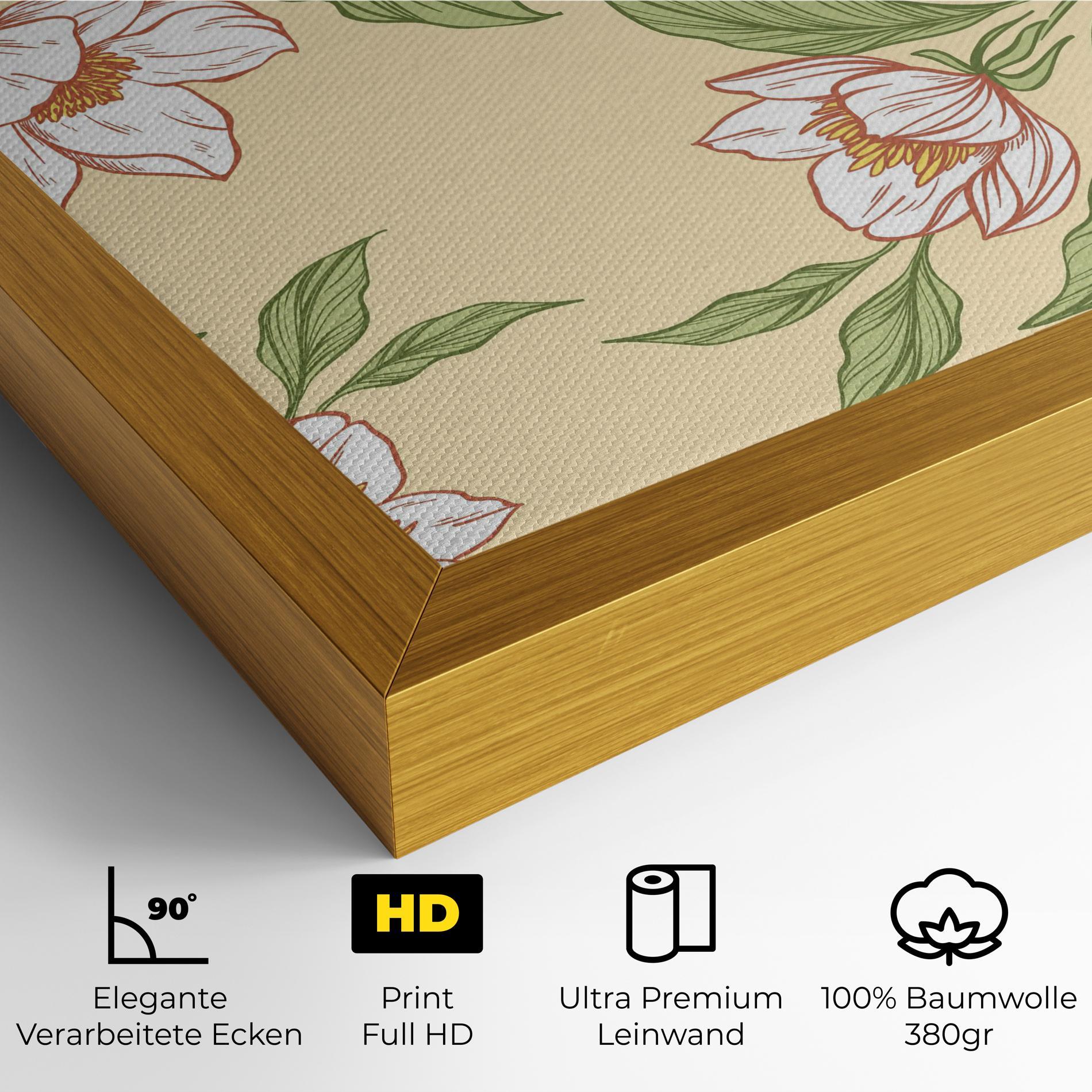 Leinwandbild Cream Flower White mockup 4