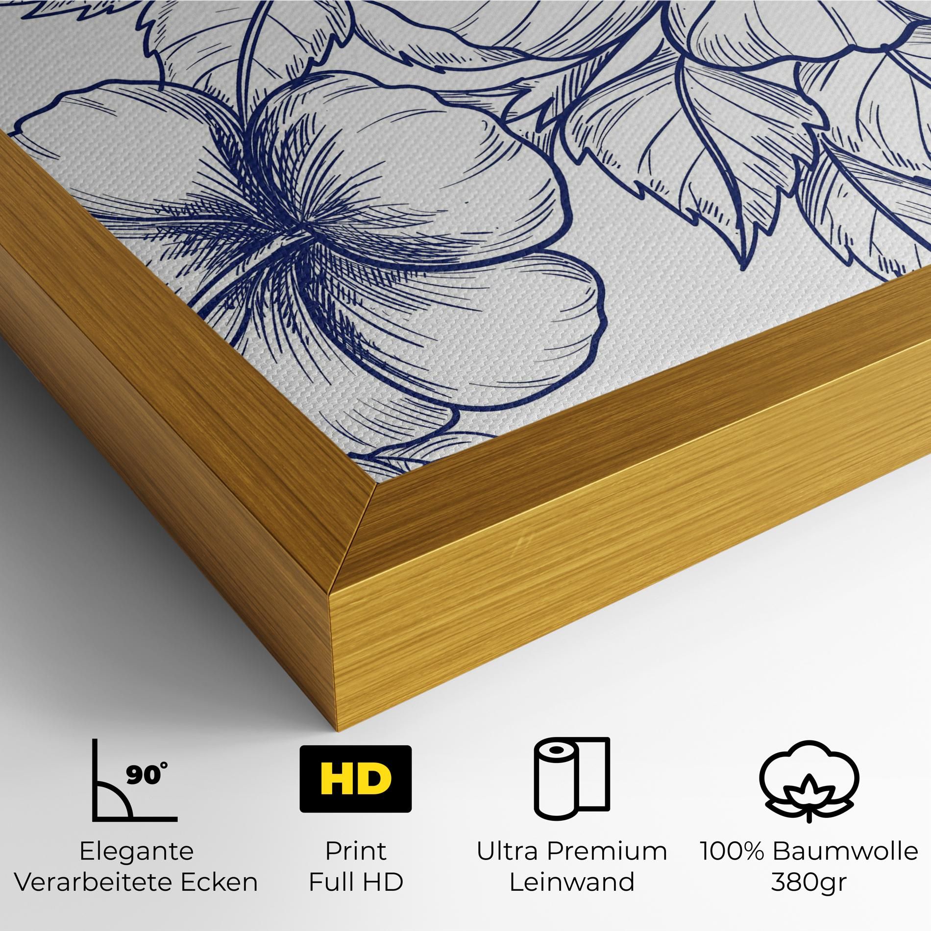 Dark Blue Line Flower mockup 4