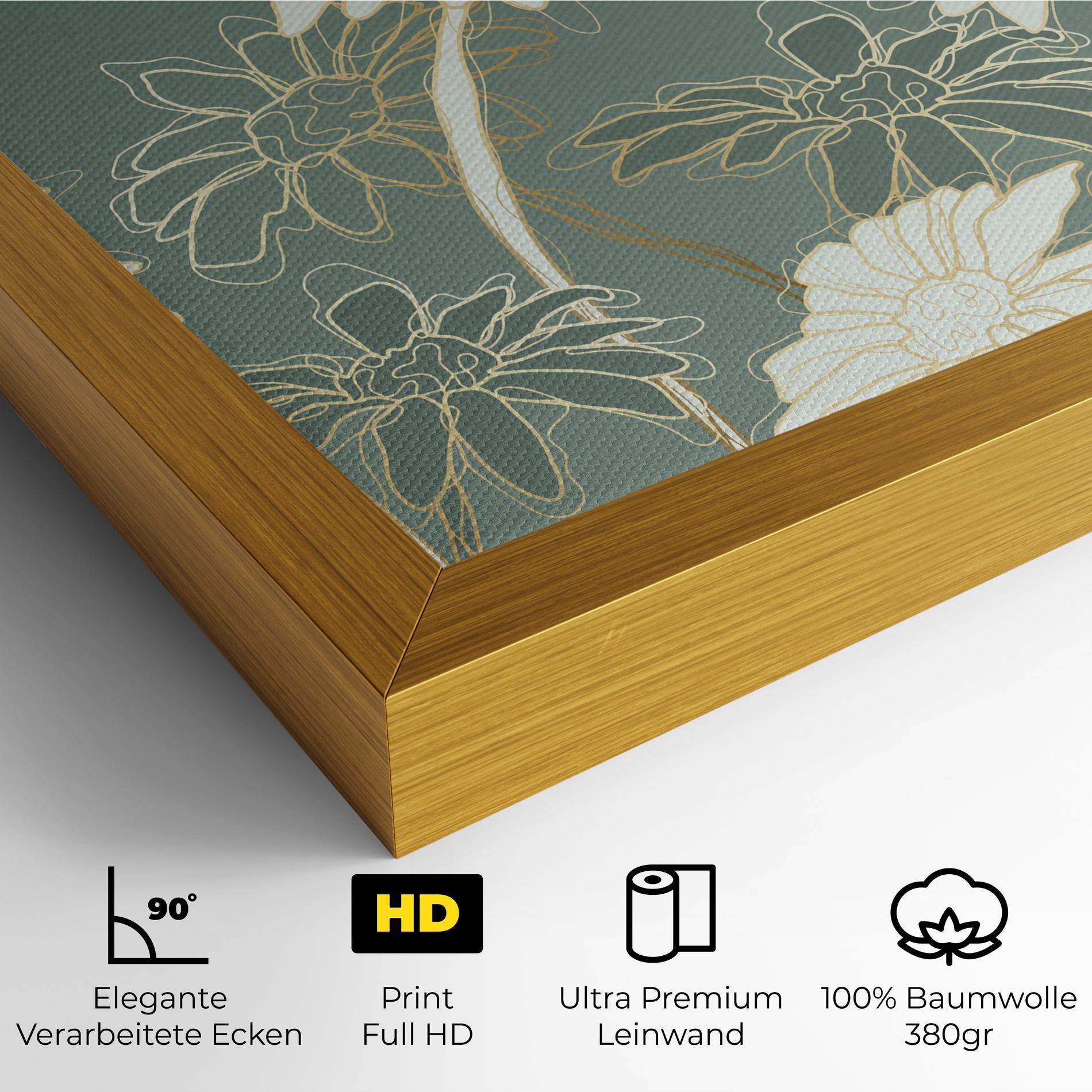 Leinwandbild Gold Green Line mockup 4