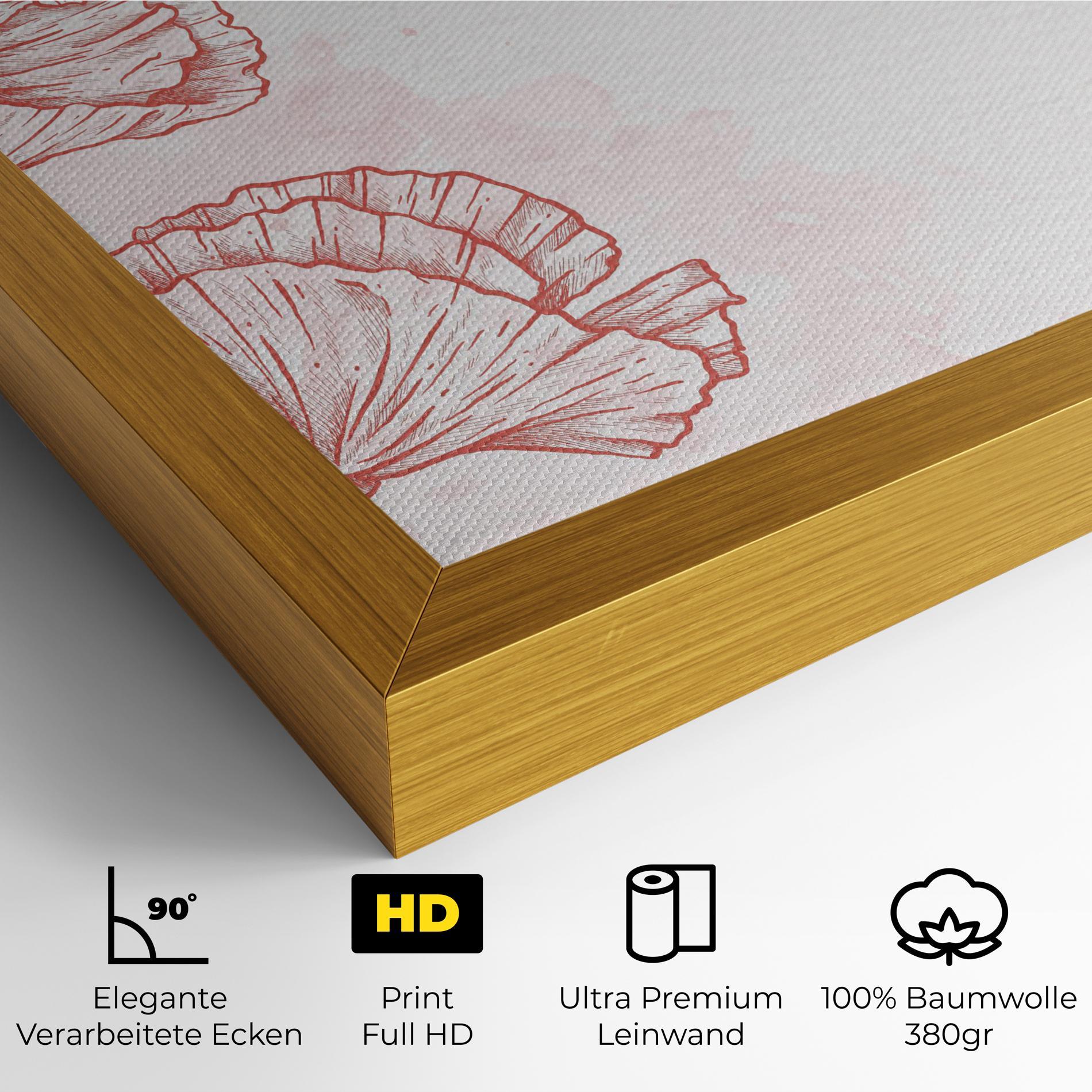 Leinwandbild Red Poppy Line mockup 4